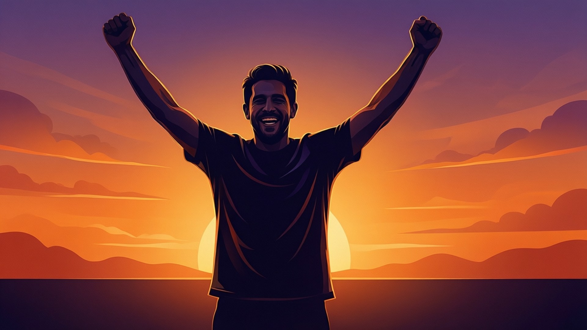 Allan Cruz, silhouette, sunset, Full HD Desktop Wallpaper