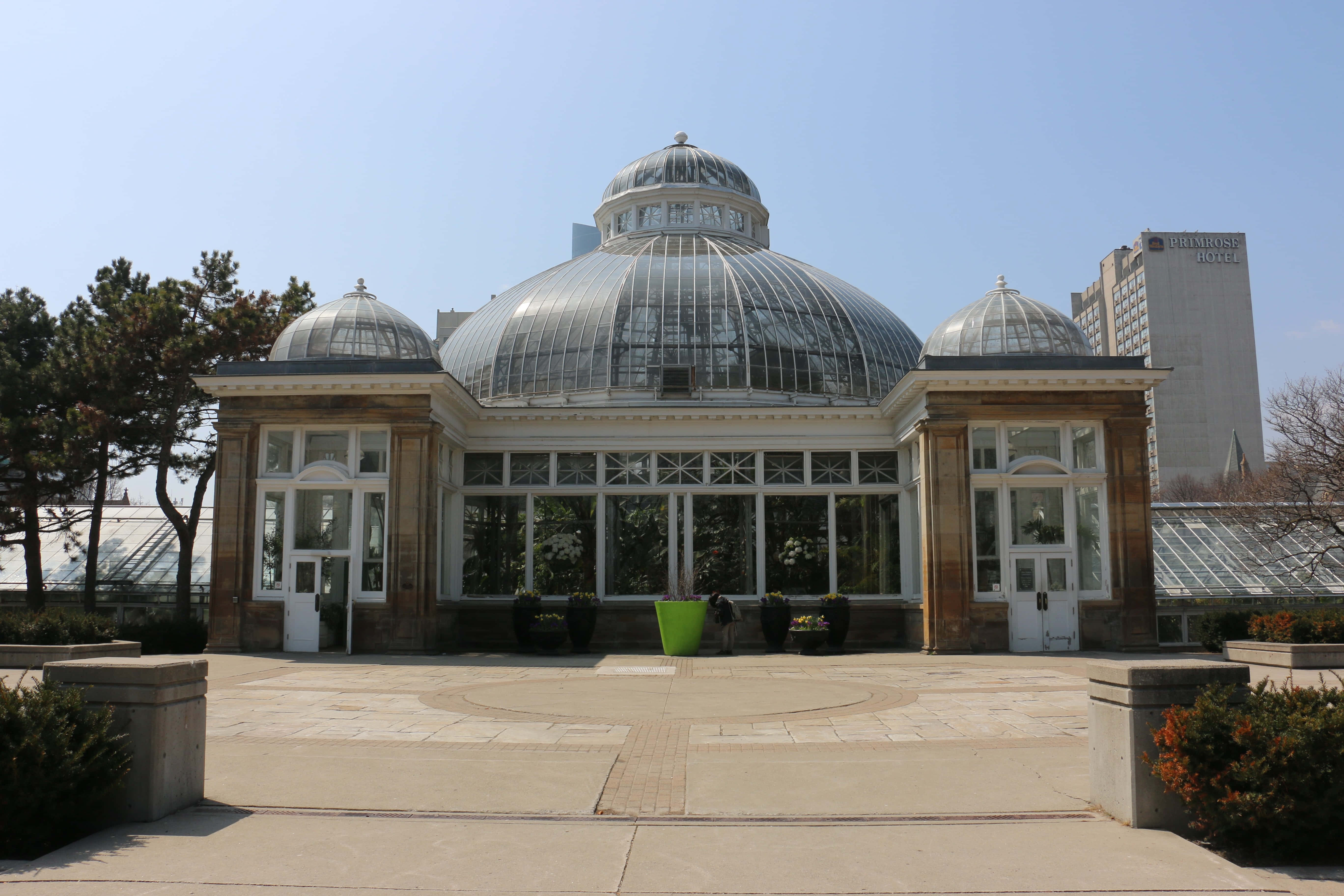 Allan Gardens Conservatory, glass-domed, stone pillars, 5K Desktop Wallpaper
