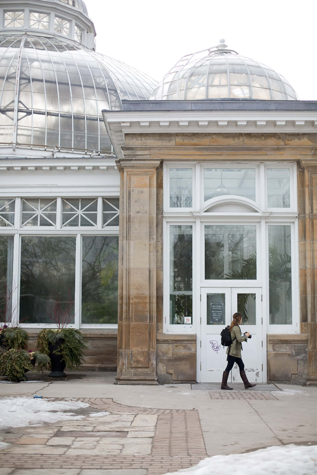 Allan Gardens Conservatory, exterior, winter, Full HD Phone Wallpaper