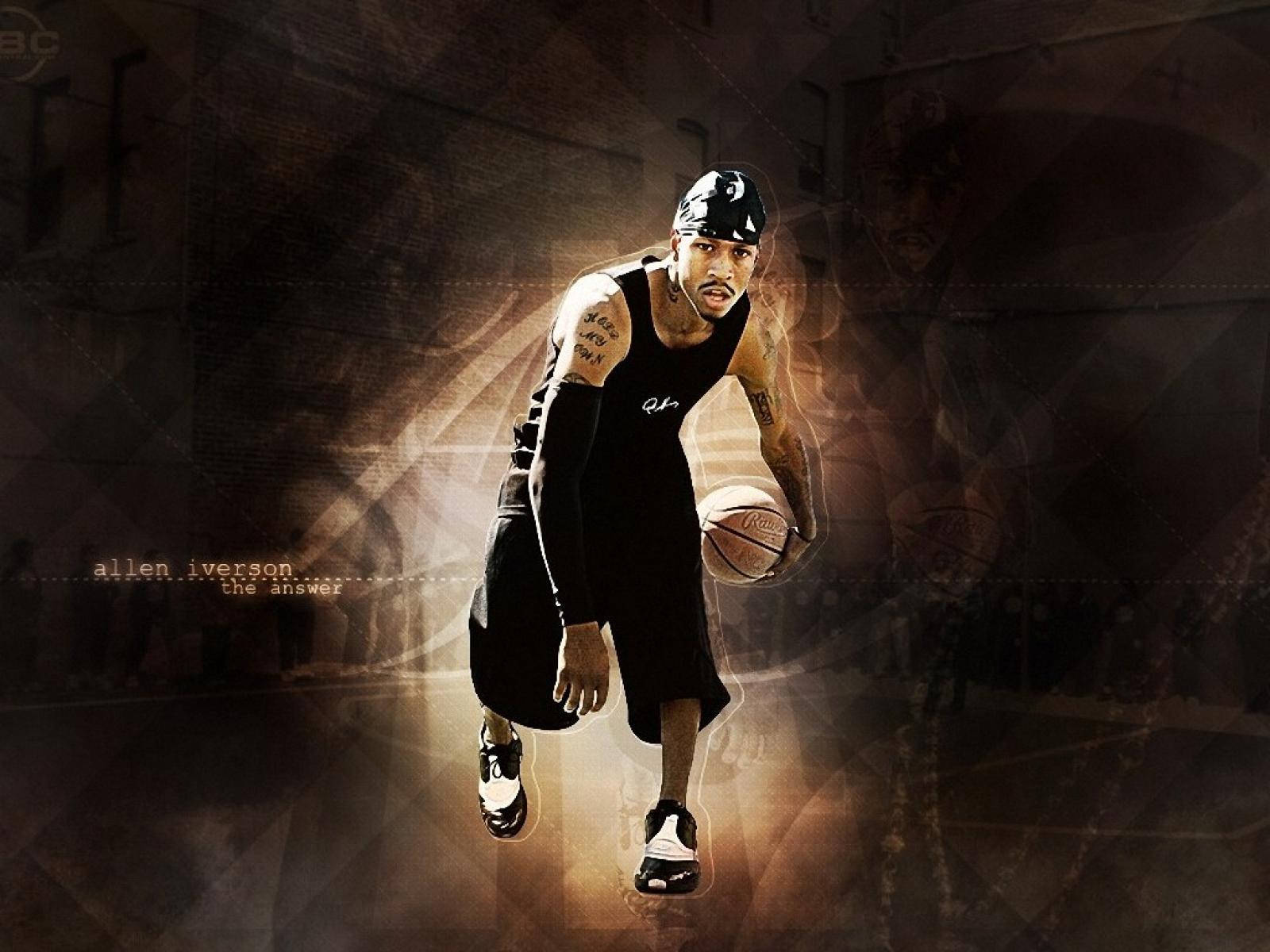 Allen Iverson, all black outfit, basketball, HD Desktop Wallpaper