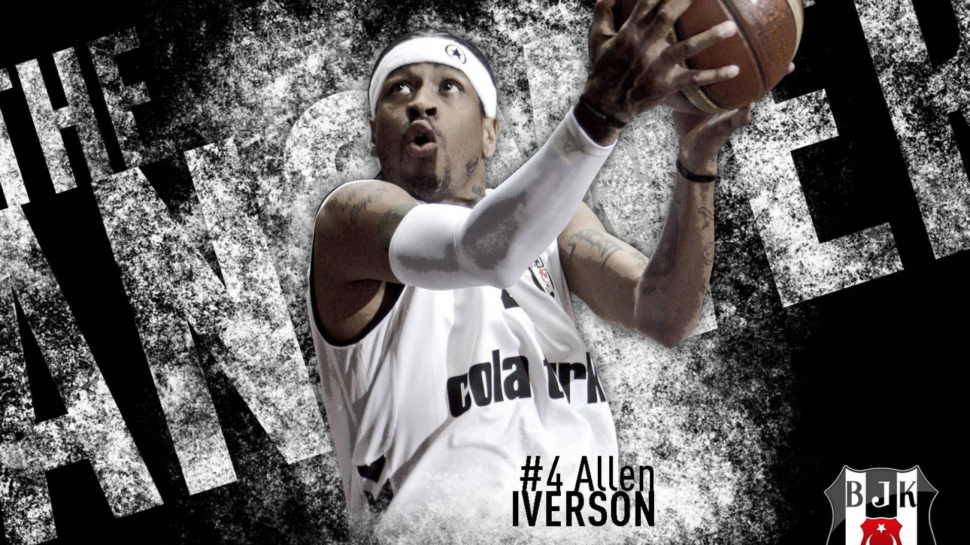 Allen Iverson, white jersey, basketball, Full HD Desktop Wallpaper