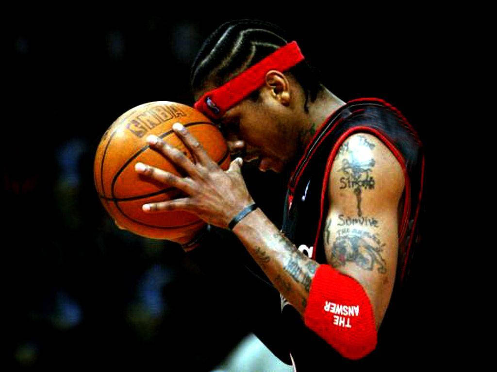 Allen Iverson, basketball player, tattoos, SD Desktop Wallpaper