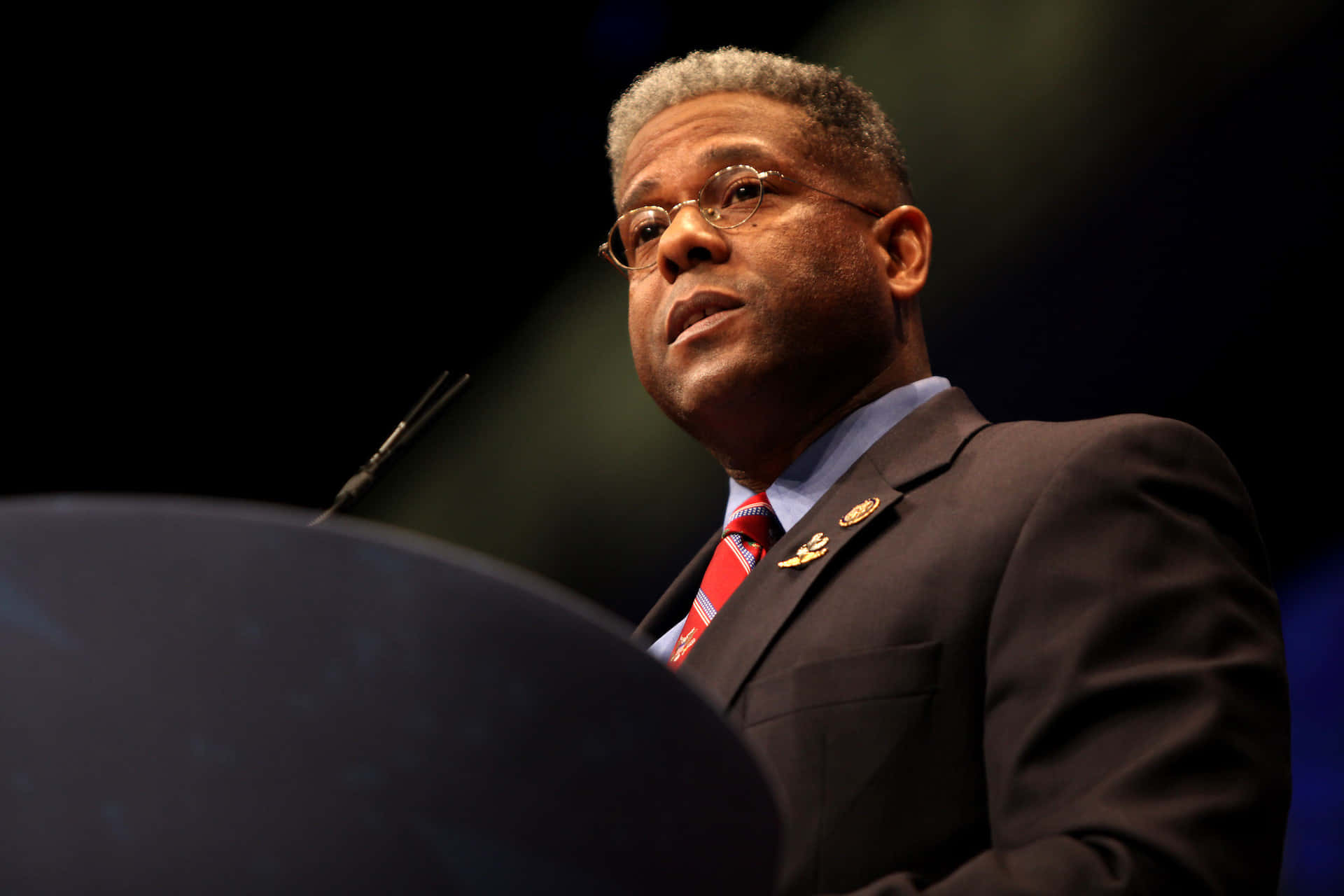 Allen West, dark suit, red tie, Full HD Desktop Wallpaper