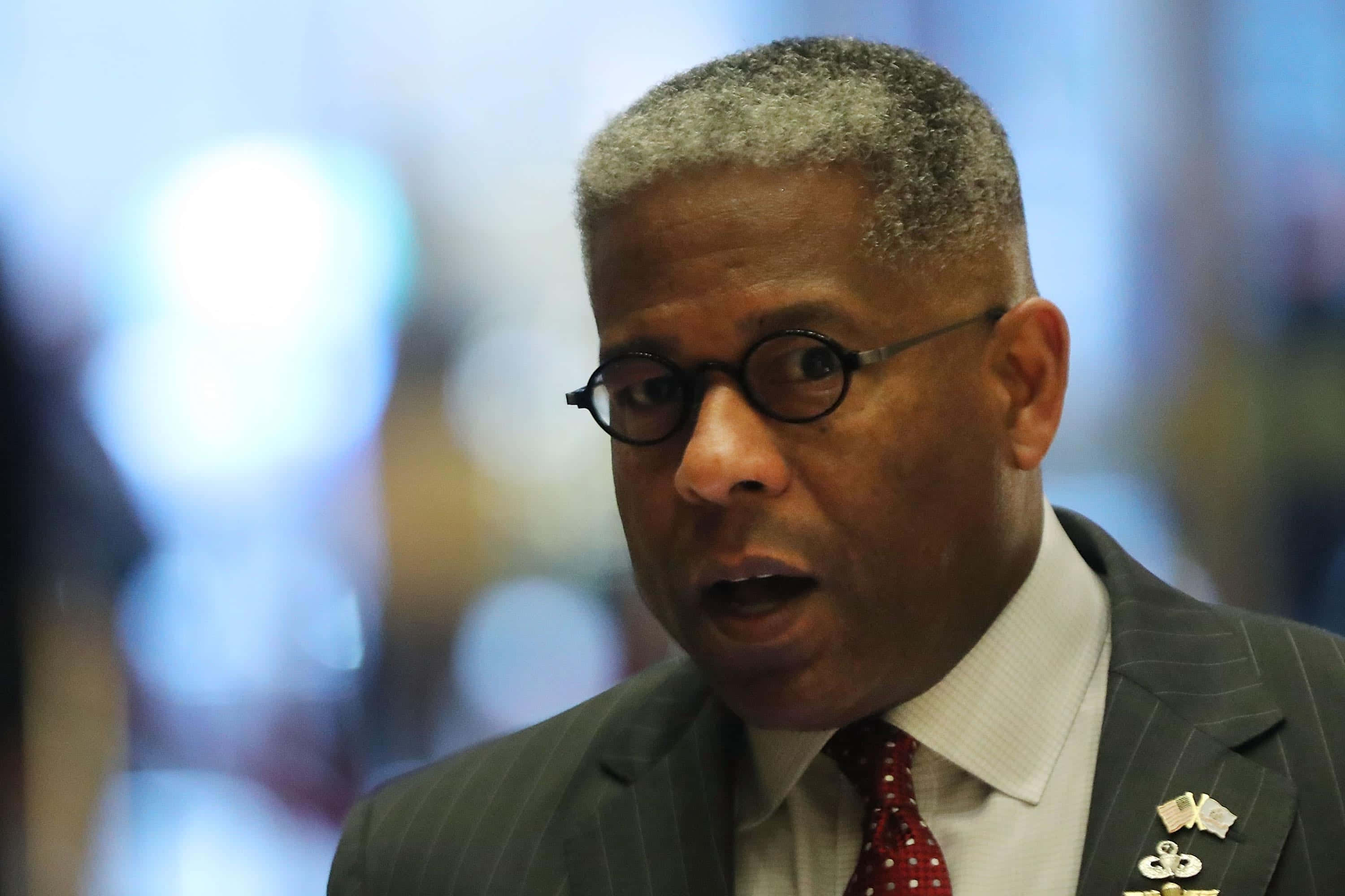 Allen West, pinstripe suit, red tie, 2K Desktop Wallpaper