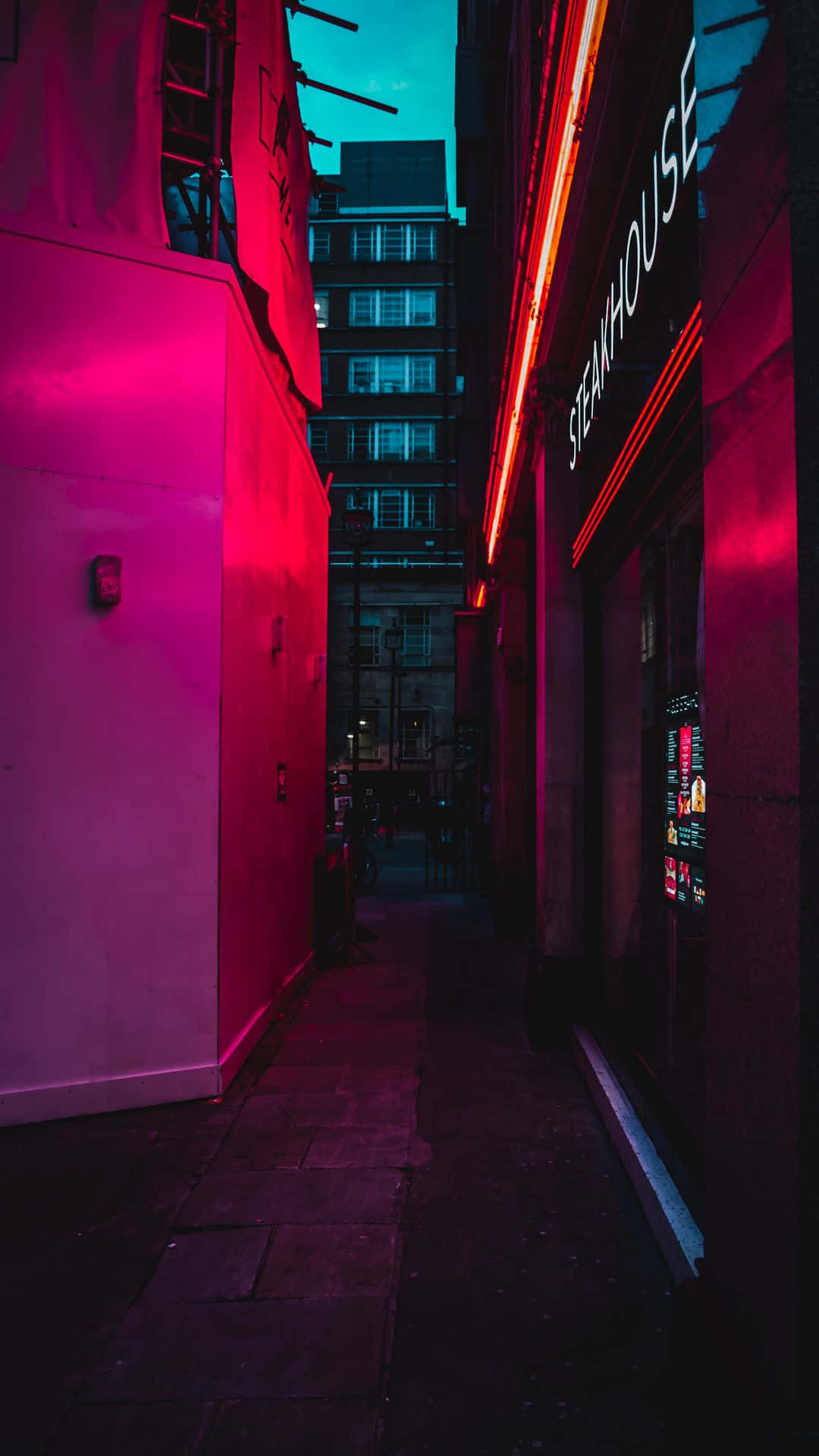neon sign, steamhouse sign, pink neon light, Full HD Phone Wallpaper