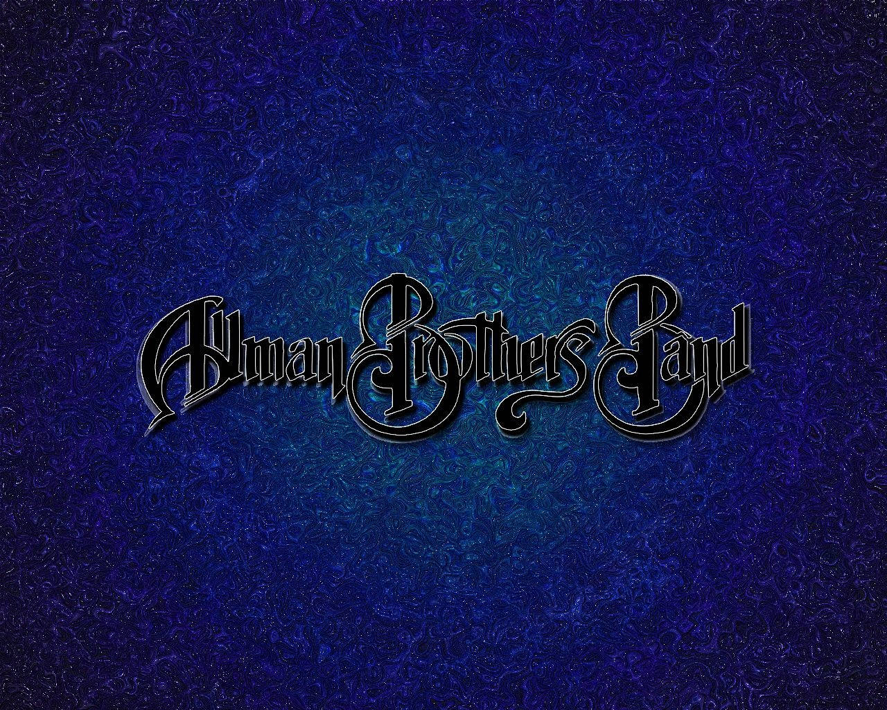 Allman Brothers Band, black gothic script, textured gradient blue background, HD Desktop Wallpaper