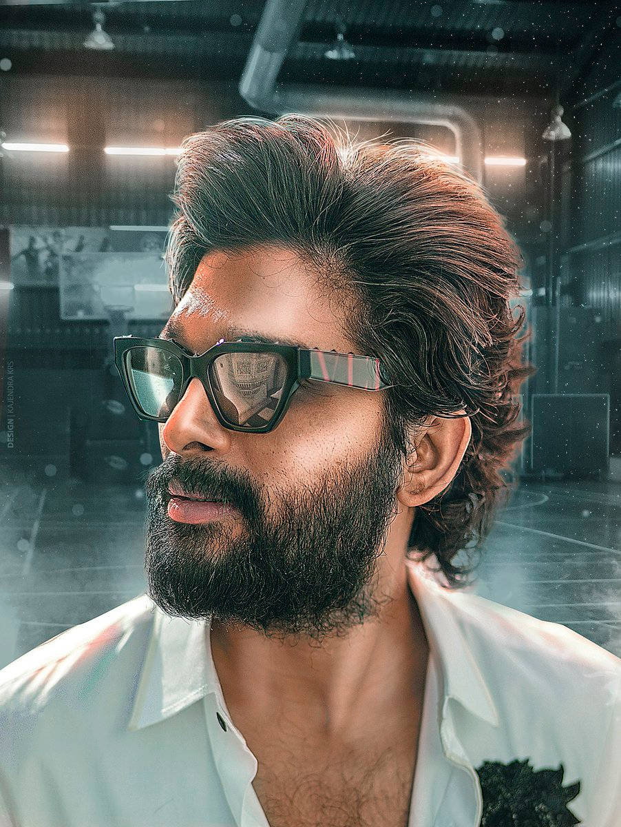 Allu Arjun, sunglasses, moody industrial setting, SD Phone Wallpaper