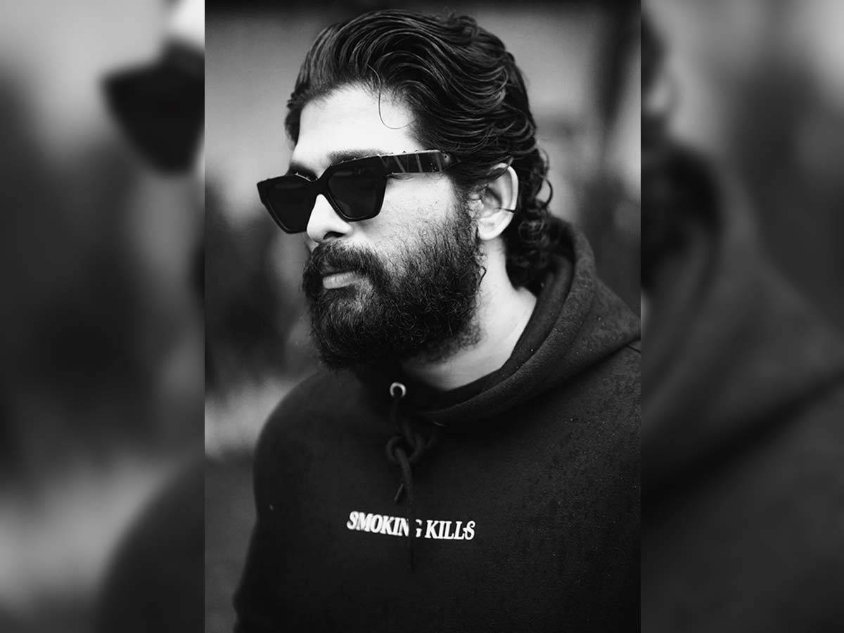 Allu Arjun, smoking kills hoodie, bearded man, SD Desktop Wallpaper