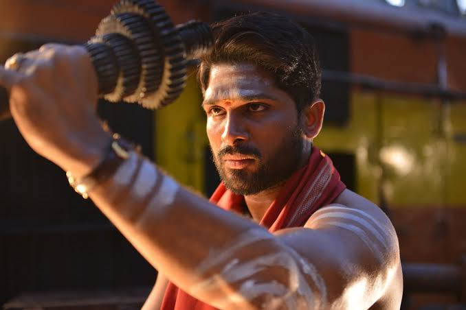Allu Arjun, shirtless, white arm markings, SD Desktop Wallpaper