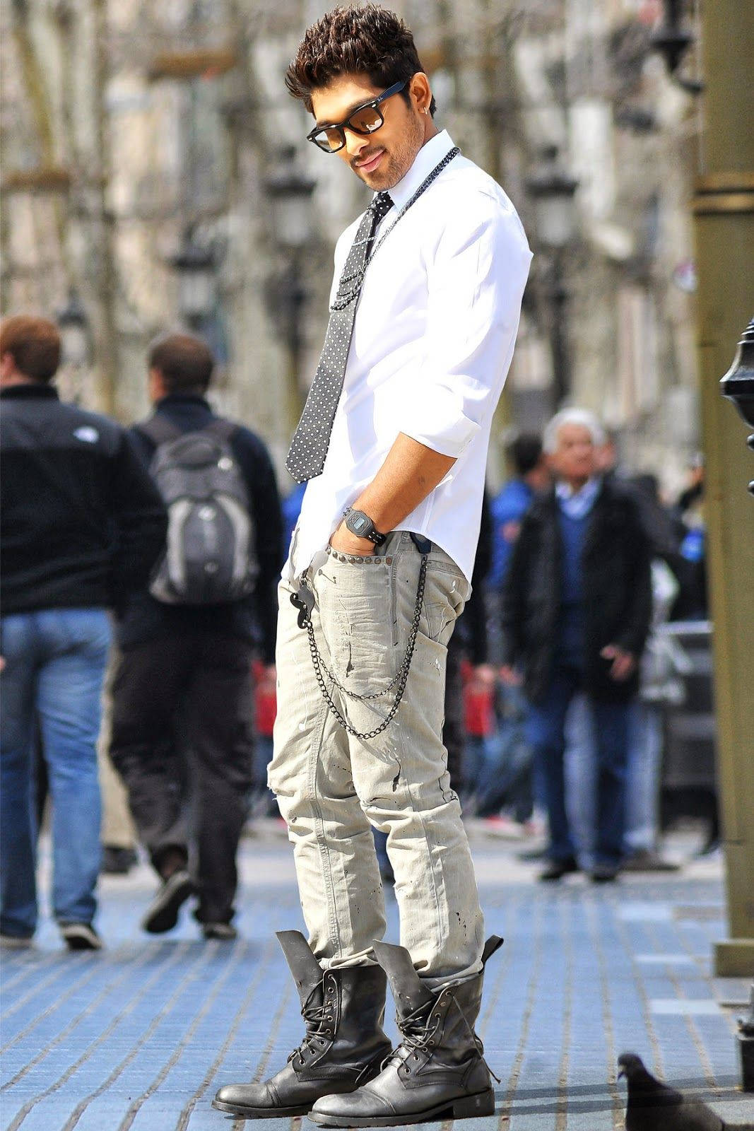 Allu Arjun, white shirt, tie, HD Phone Wallpaper