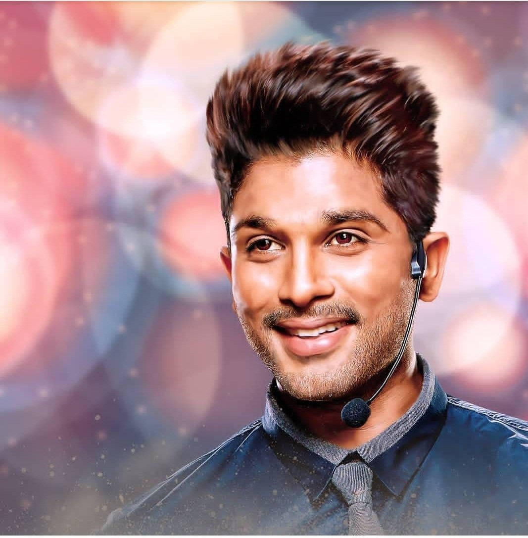 Allu Arjun, headset, colorful bokeh background, SD Phone Wallpaper