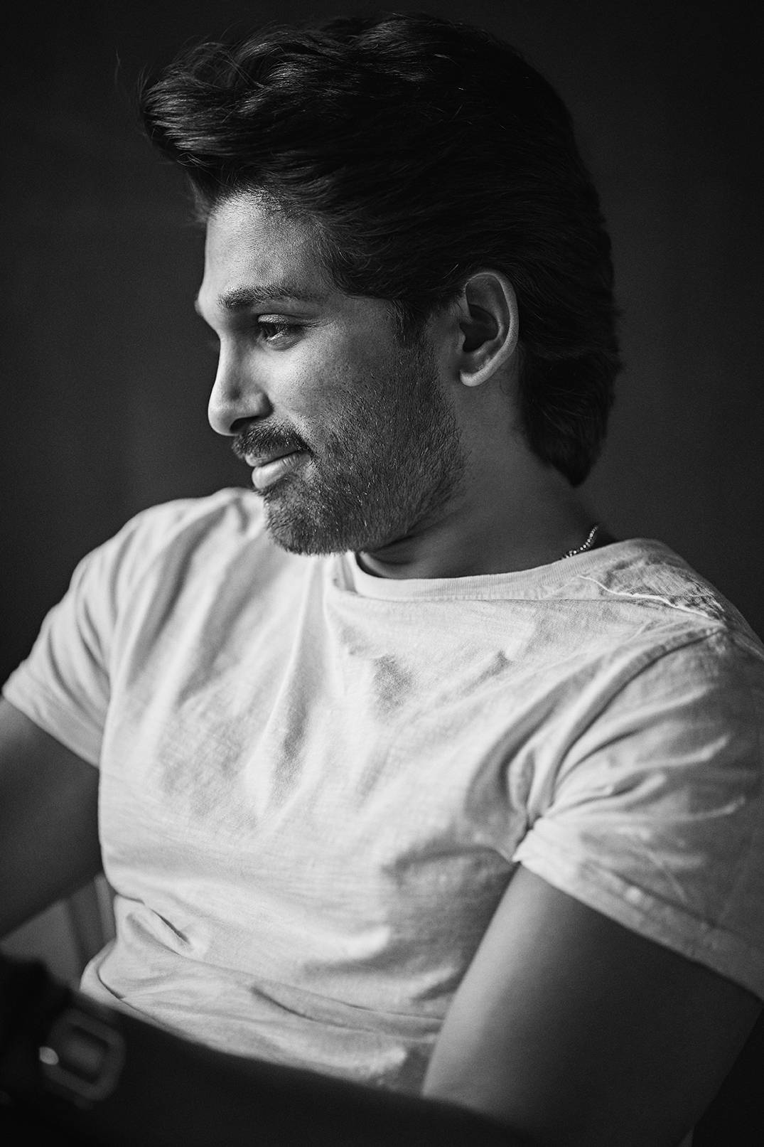 Allu Arjun, black and white, side profile, HD Phone Wallpaper