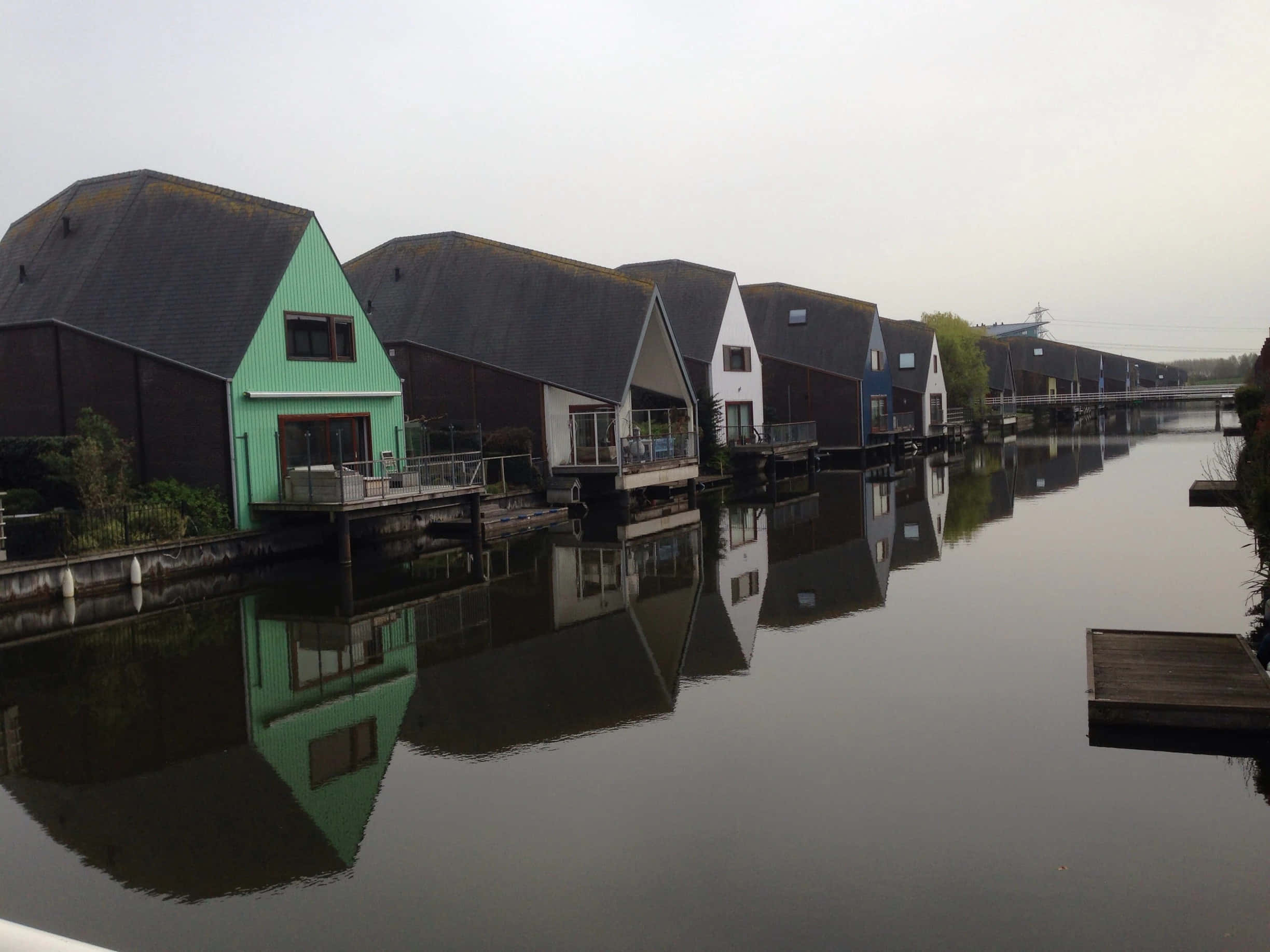 Almere, waterfront homes, canal, Full HD Desktop Wallpaper