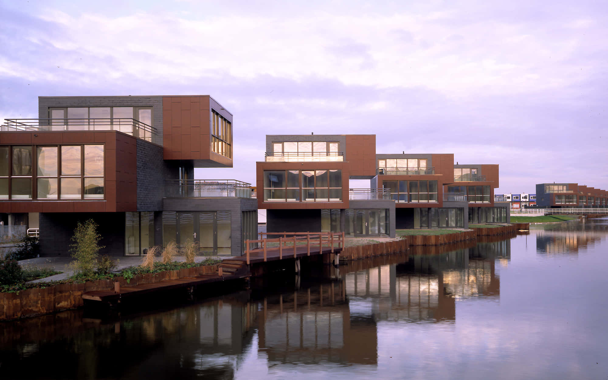 Almere, waterfront, modern housing, Full HD Desktop Wallpaper