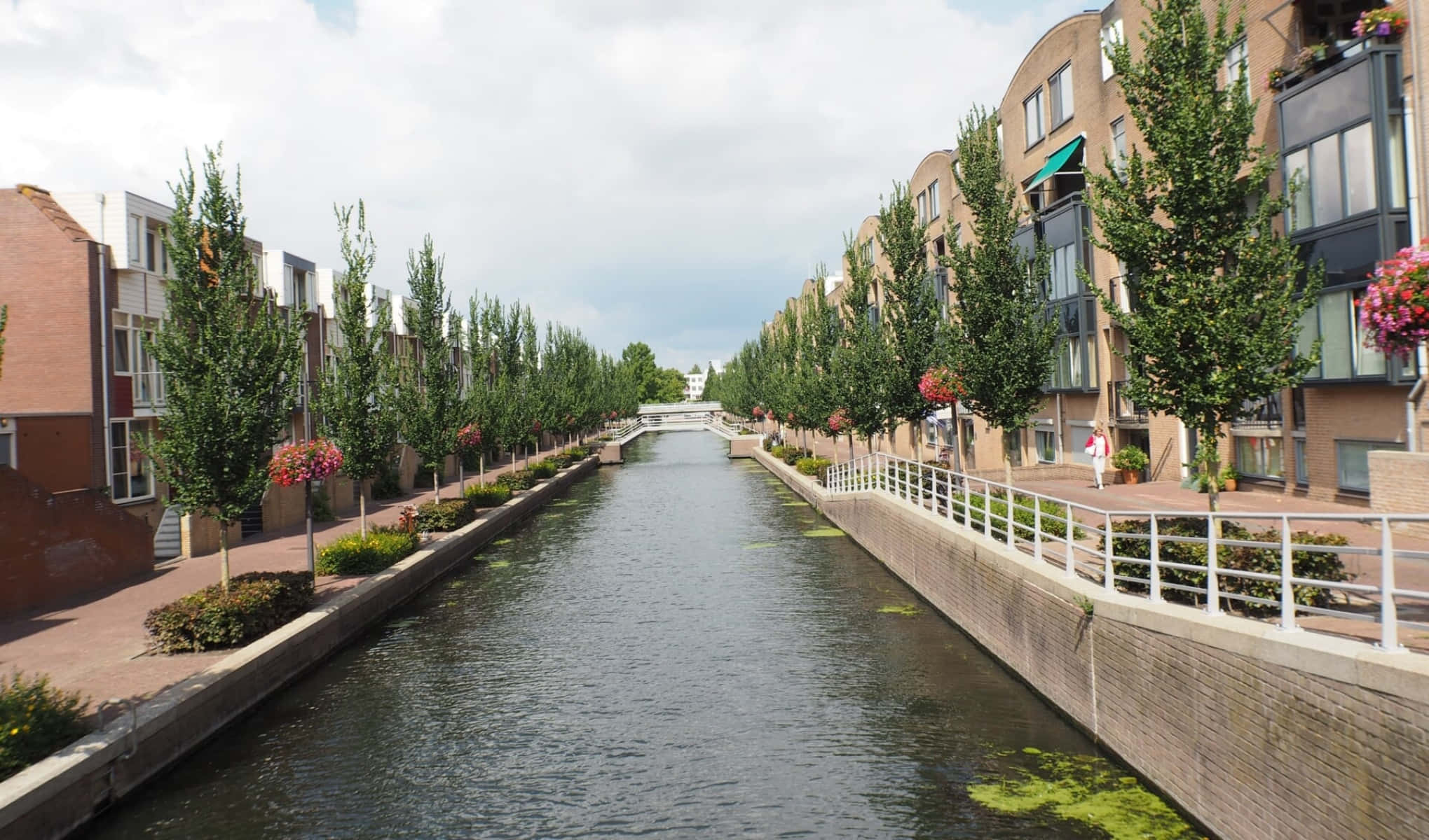 Almere, canal, residential area, Full HD Desktop Wallpaper