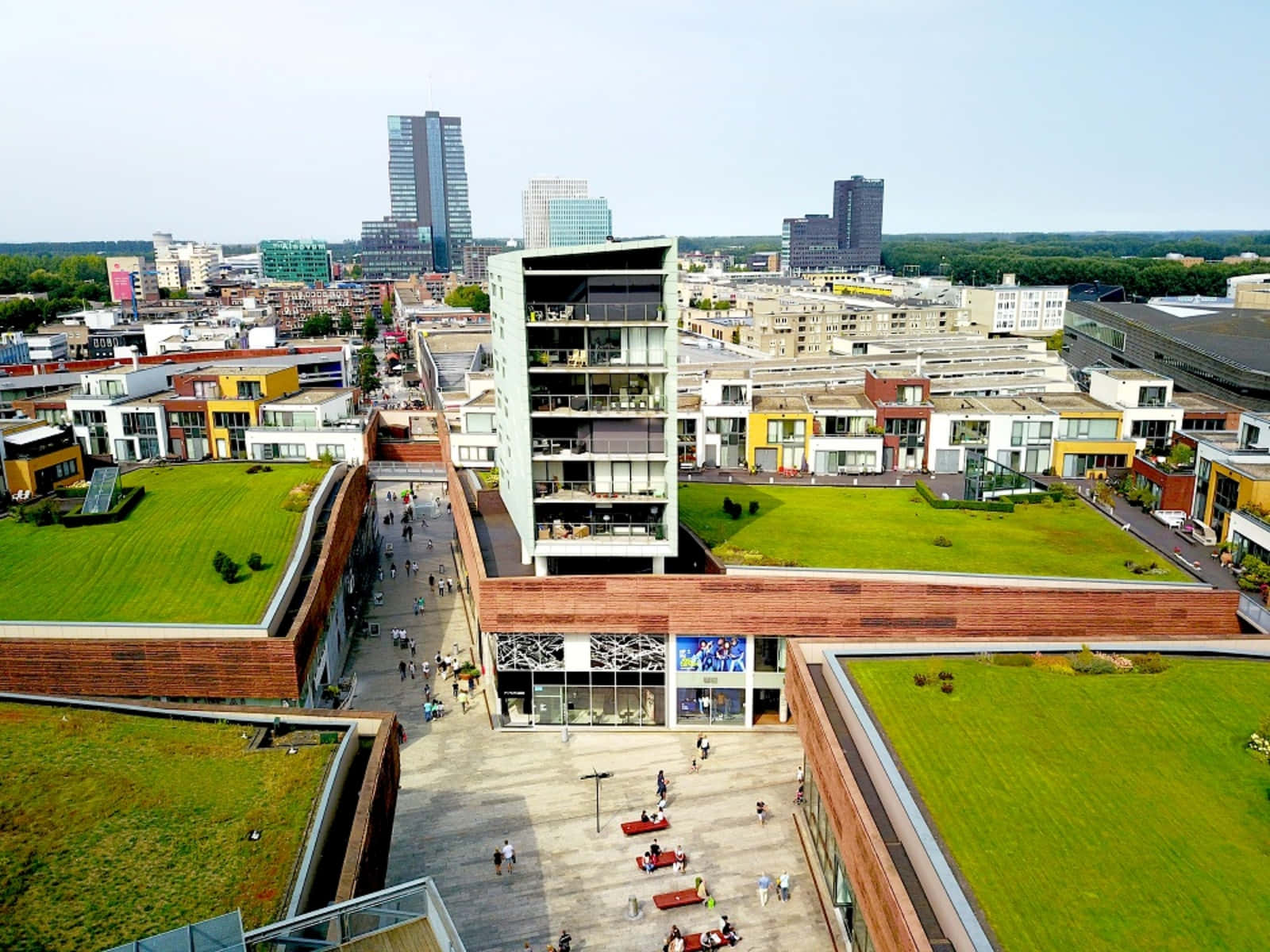 Almere, cityscape, aerial view, HD Desktop Wallpaper