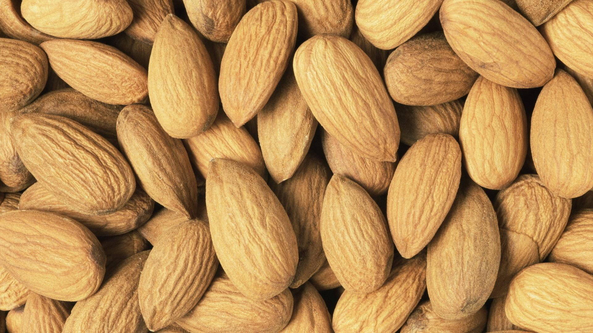 dry almond nuts, raw almonds, textured brown shells, Full HD Desktop Wallpaper