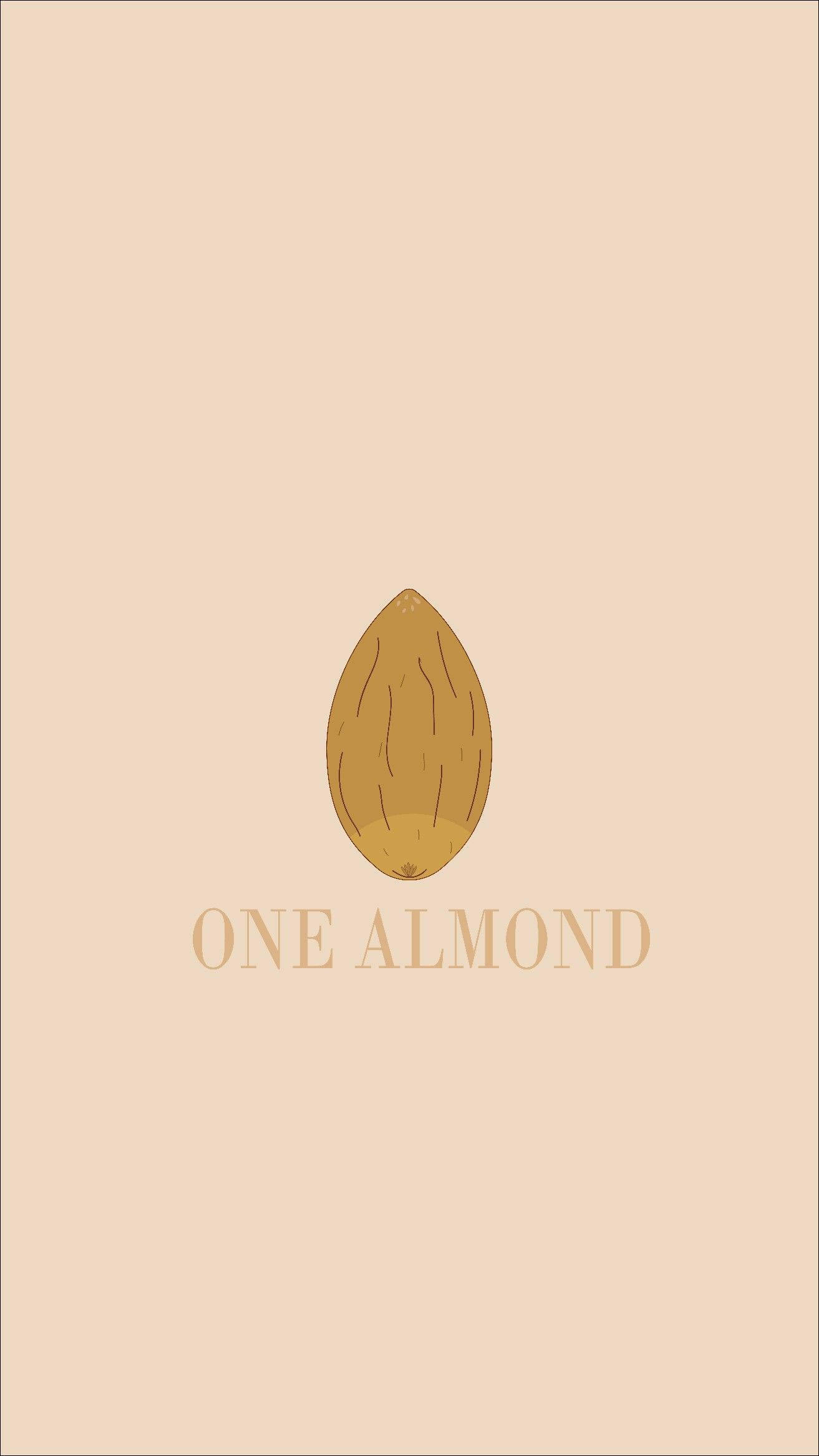almond logo, beige background, minimalist illustration, Full HD Phone Wallpaper