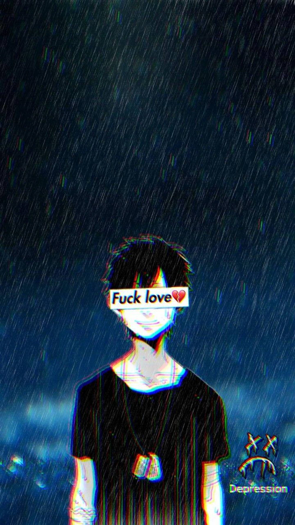Alone Boy Anime, anime boy, heavy rain, HD Phone Wallpaper