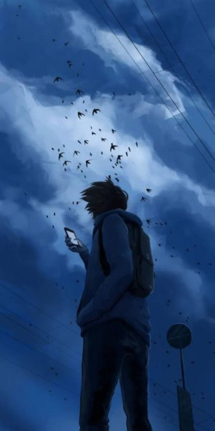 Alone Boy, anime boy, hoodie, HD Phone Wallpaper