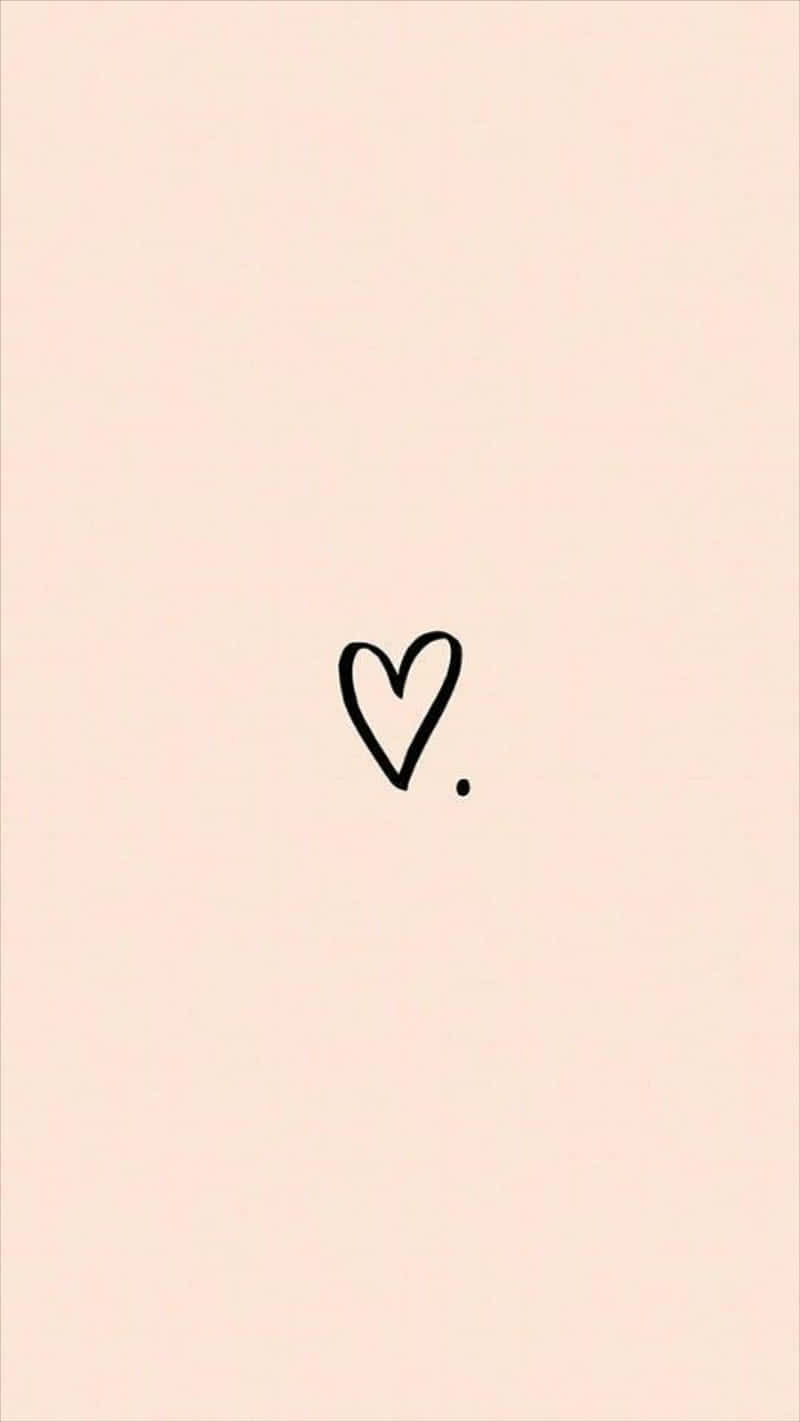 black heart outline, blush pink background, minimalist, HD Phone Wallpaper