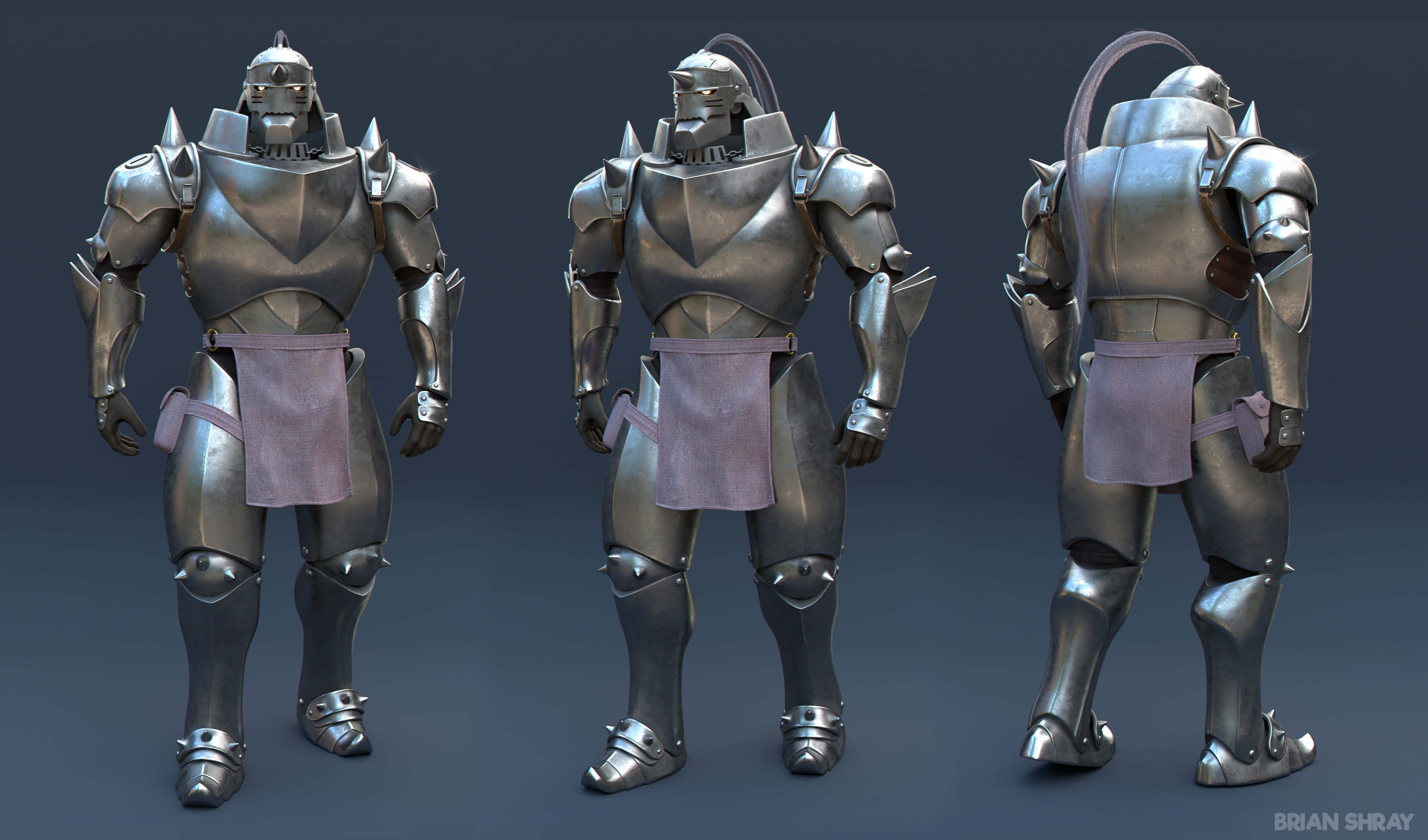 Alphonse Elric, silver knight, full plate armor, 2K Desktop Wallpaper