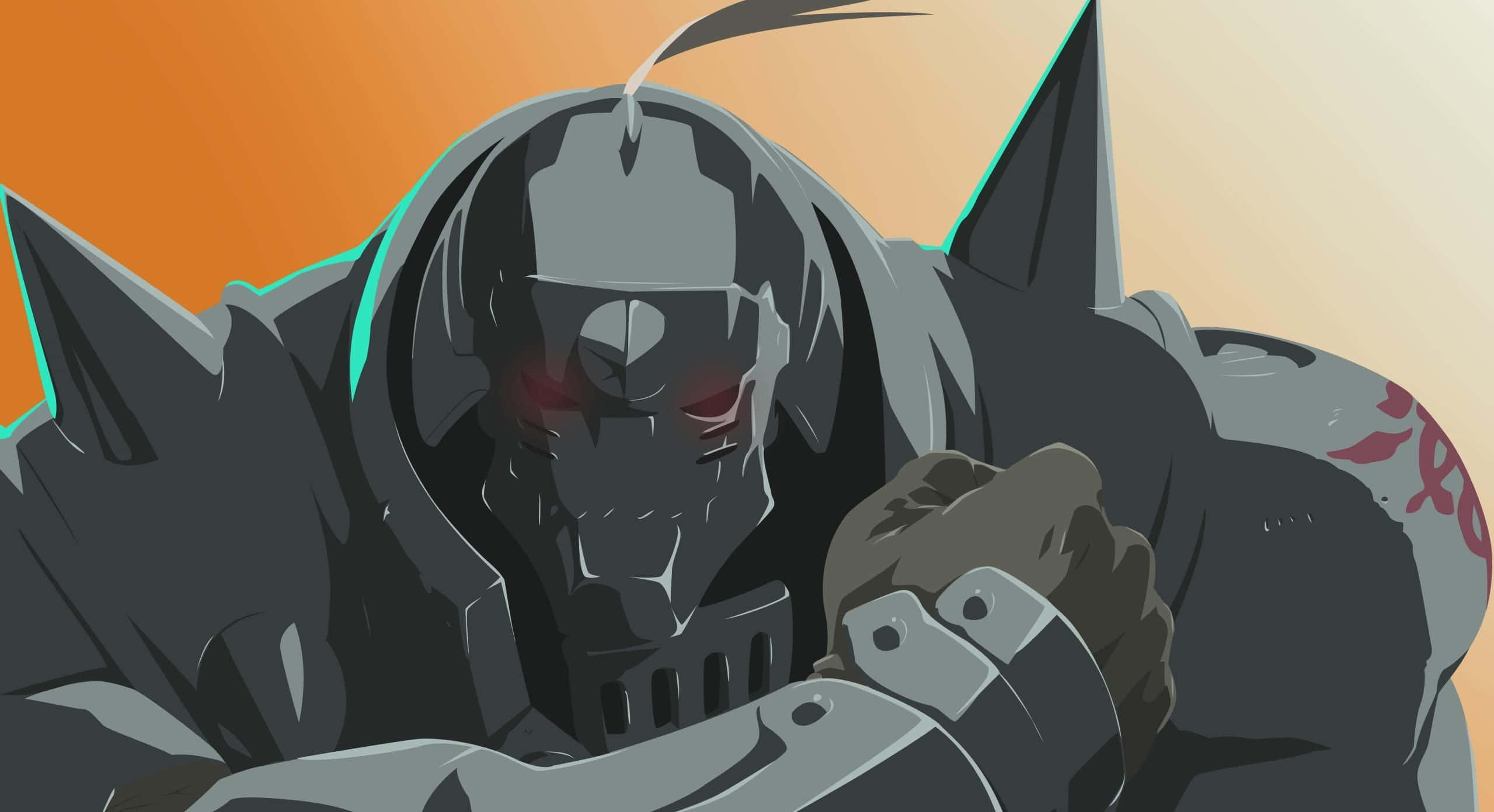 Alphonse Elric, glowing red eyes, armored warrior, Full HD Desktop Wallpaper
