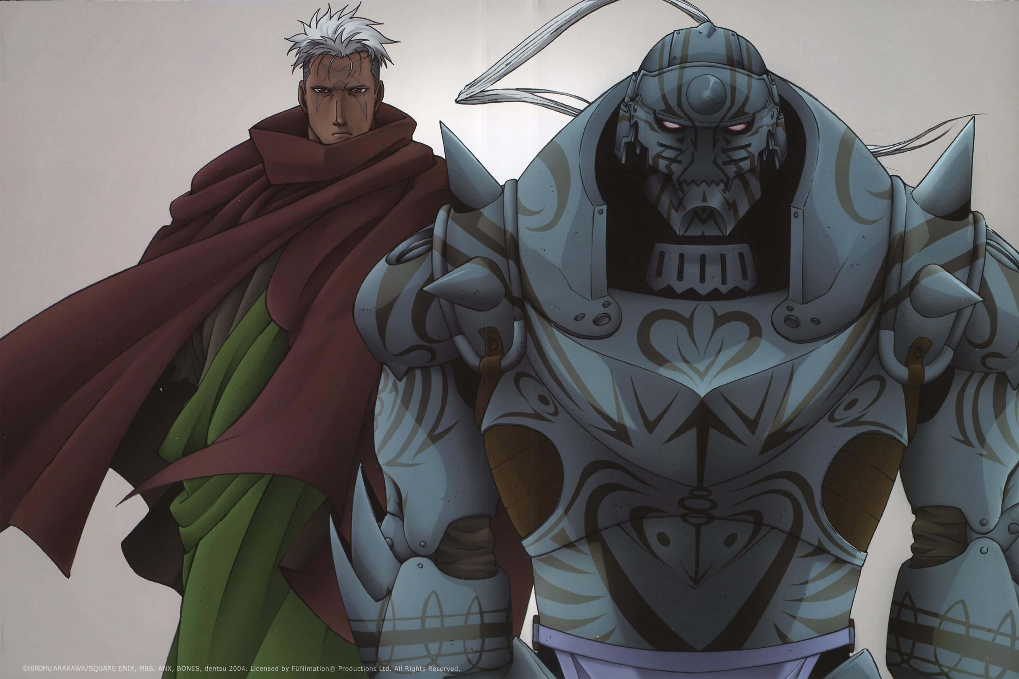 Alphonse Elric, white-haired man, red cloak, 2K Desktop Wallpaper