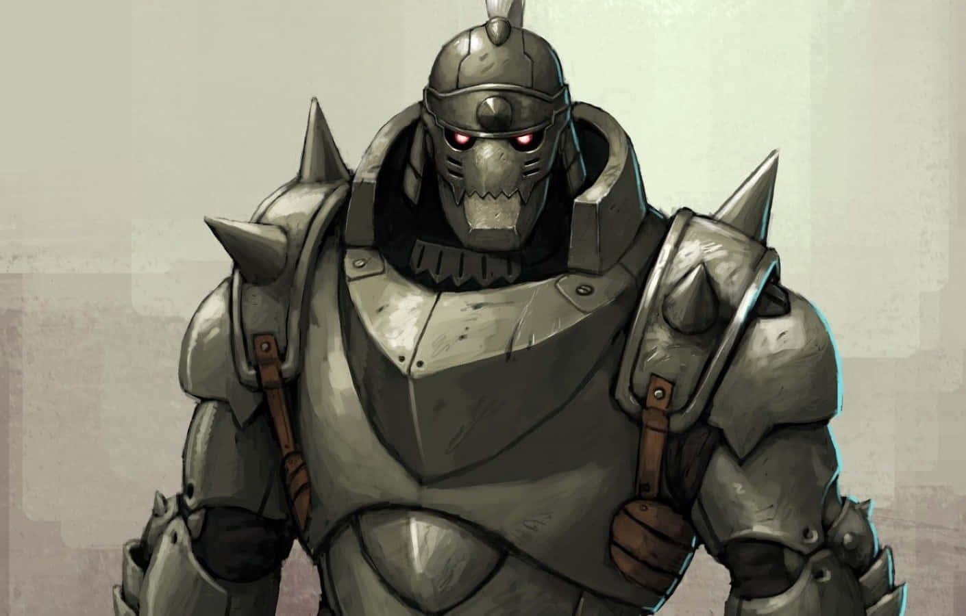 Alphonse Elric, glowing red eyes, spiked pauldrons, HD Desktop Wallpaper