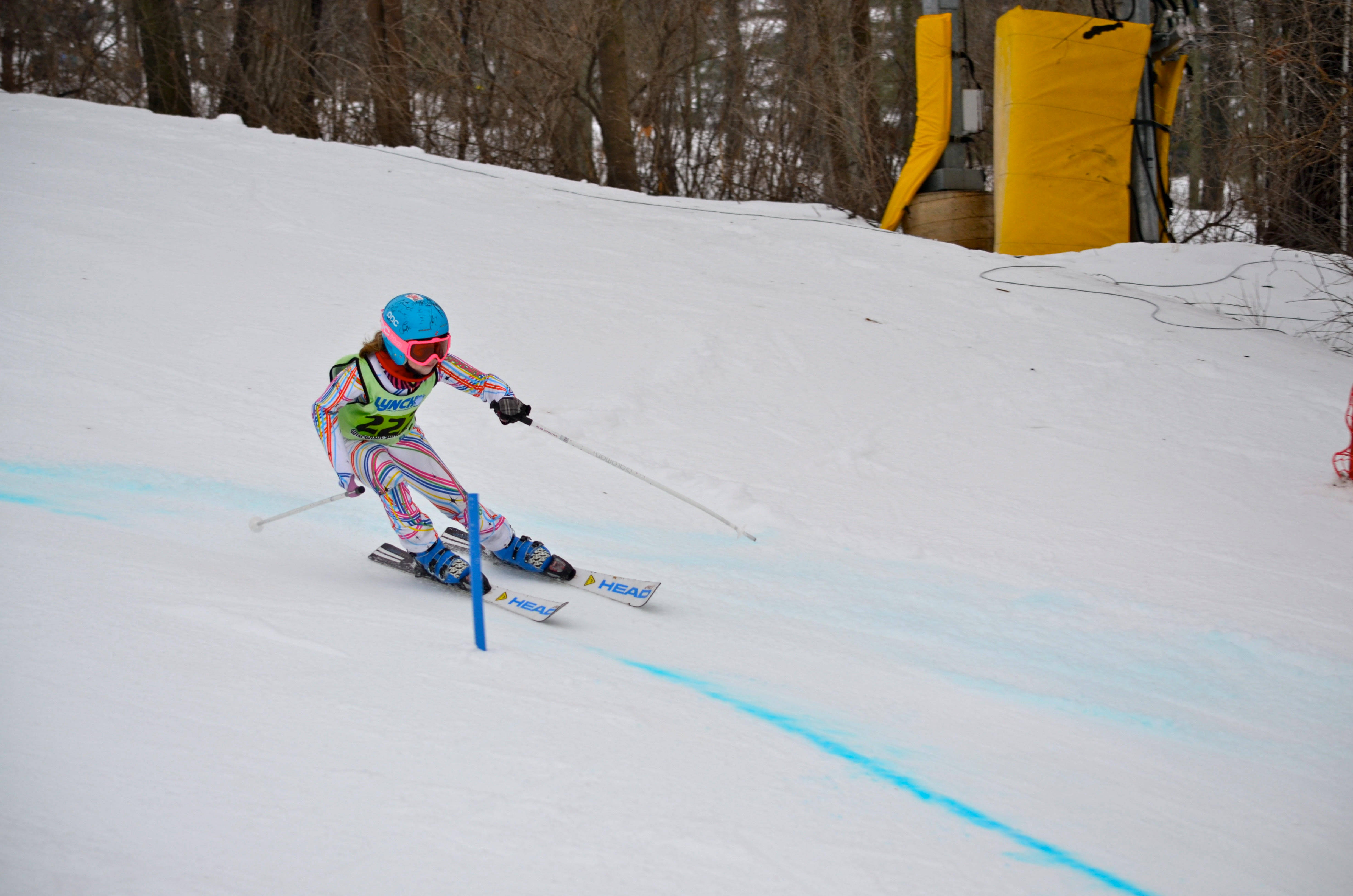 Alpine Skiing, young skier, colorful gear, 4K Desktop Wallpaper