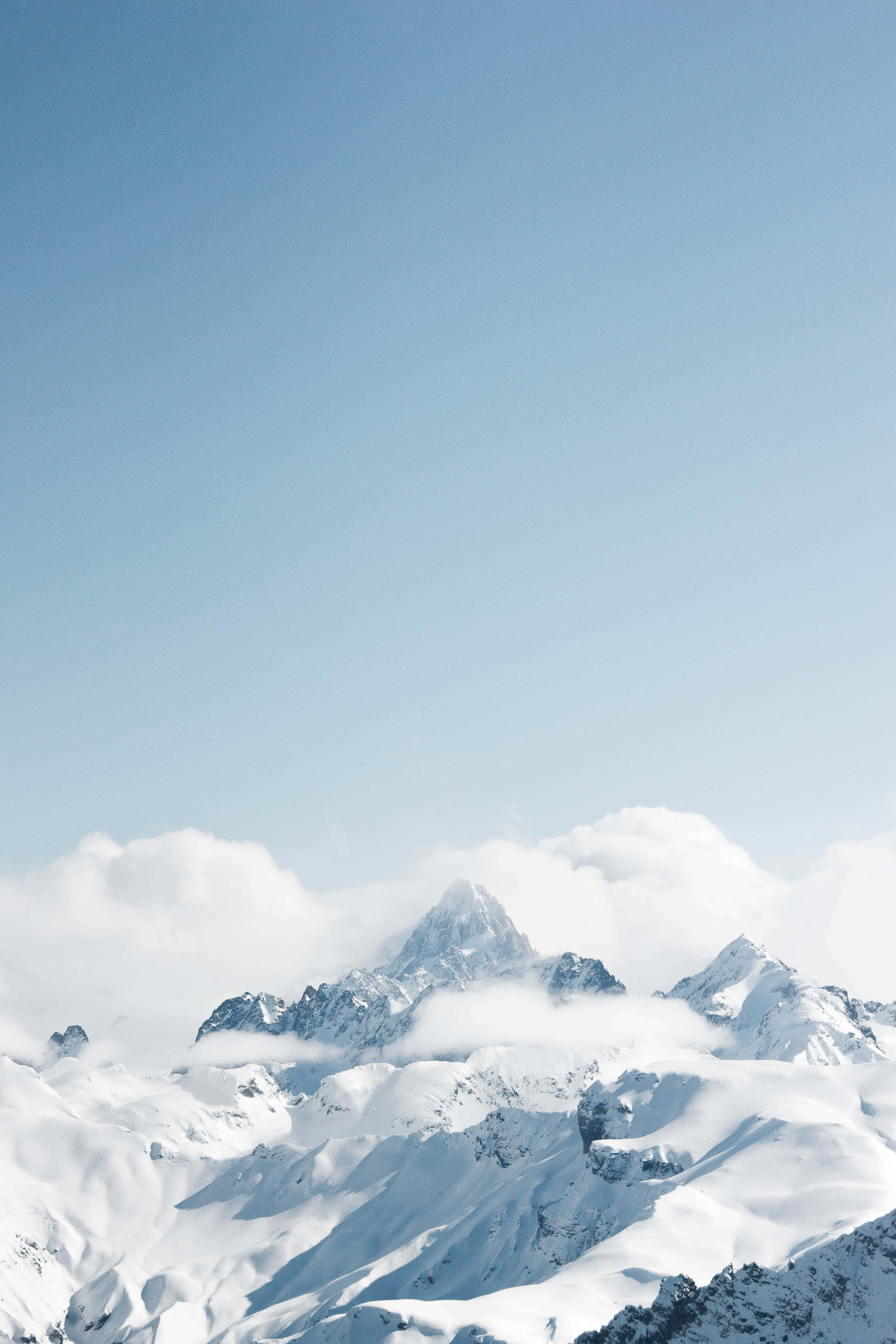 baby blue, light blue aesthetic, snowy alps, 4K Phone Wallpaper