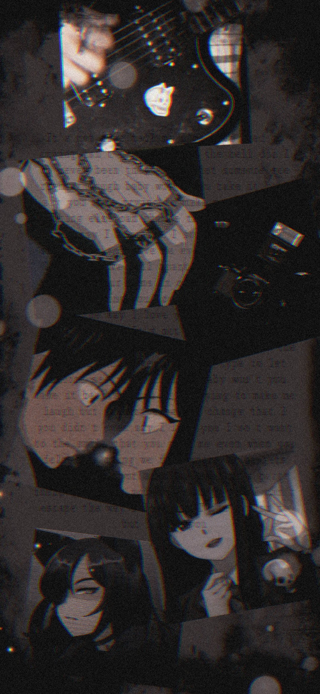 Dark Anime Alt Aesthetic, anime characters, guitar, Full HD Phone Wallpaper