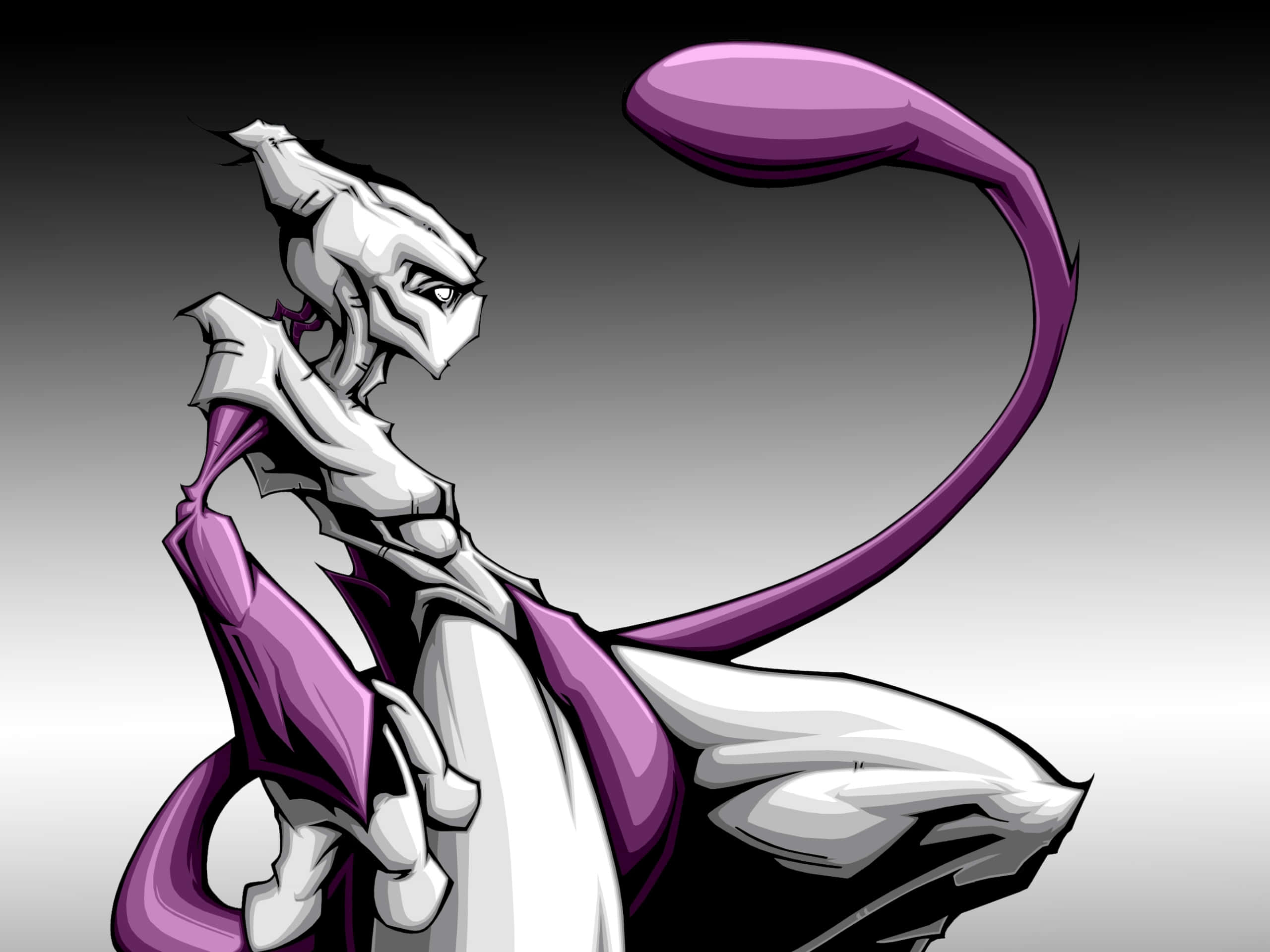 Alternative Art, anime character, white and purple armor, 2K Desktop Wallpaper