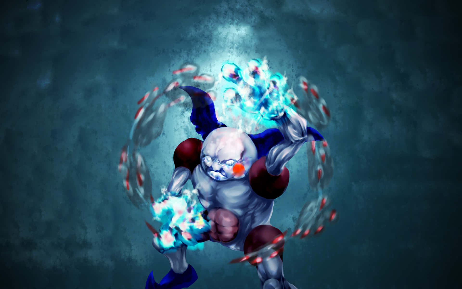 Alternative Art, anime character, glowing blue energy fists, Full HD Desktop Wallpaper