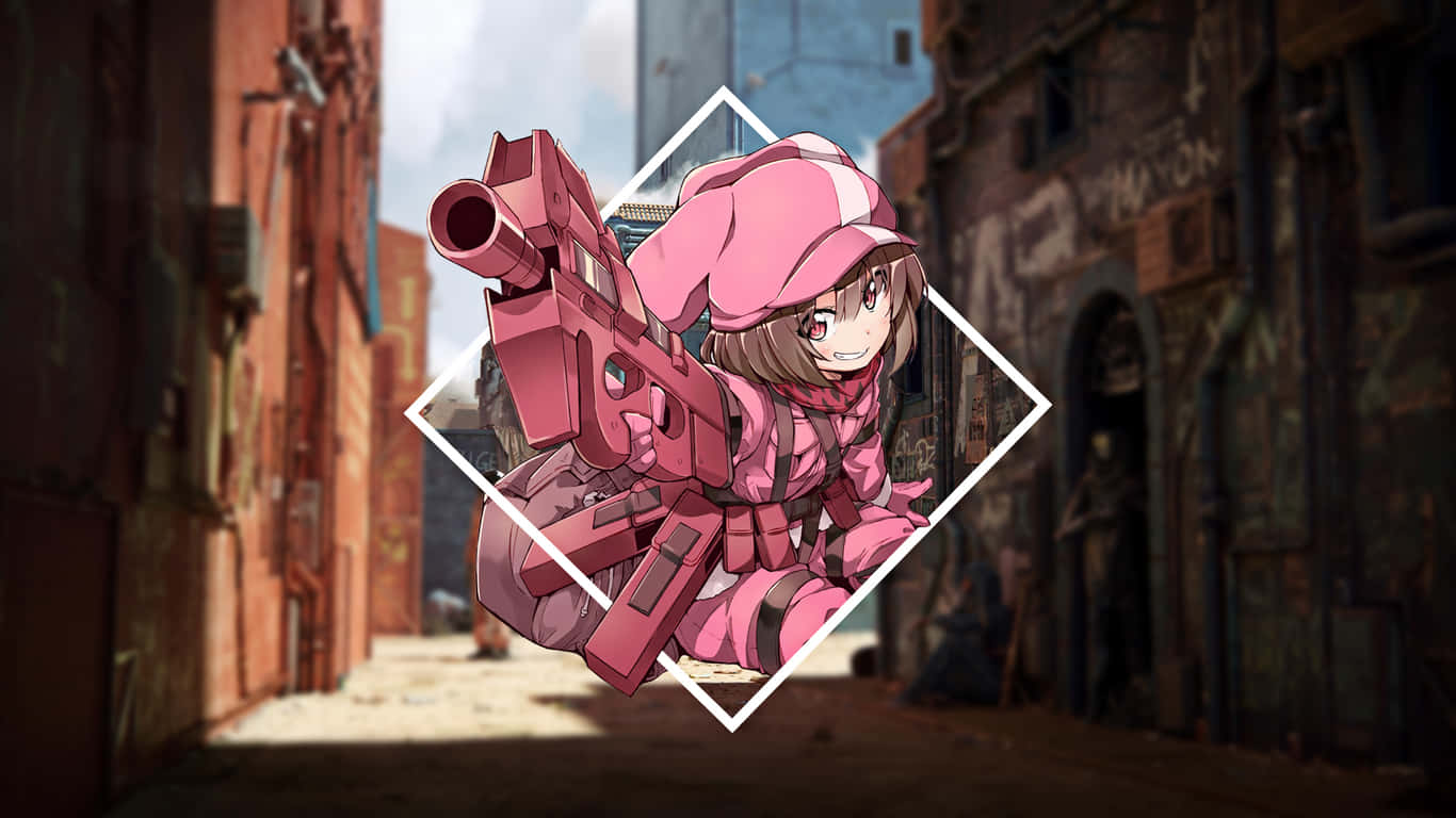 Alternative Art, pink girl, pink gear, HD Desktop Wallpaper