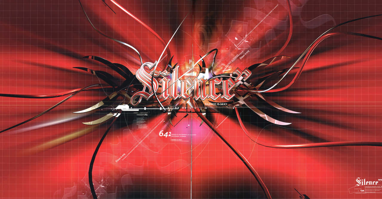 Cyber Y2 K Abstract Artwork, Silence, metallic lettering, HD Desktop Wallpaper