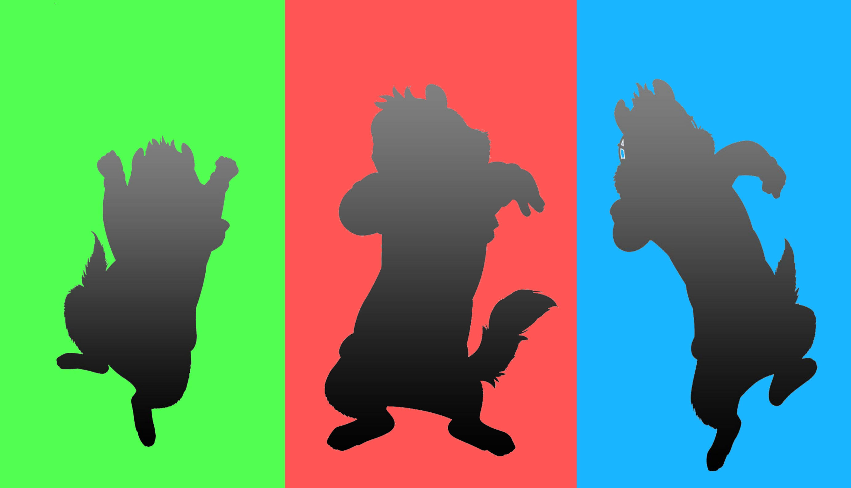 Alvin And The Chipmunks, silhouette, black silhouettes, 2K Desktop Wallpaper
