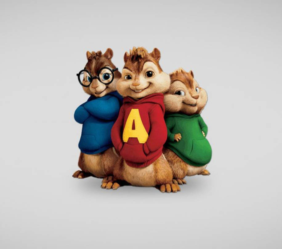 Chipmunks, 4K cartoon, colorful hoodies, SD Desktop Wallpaper