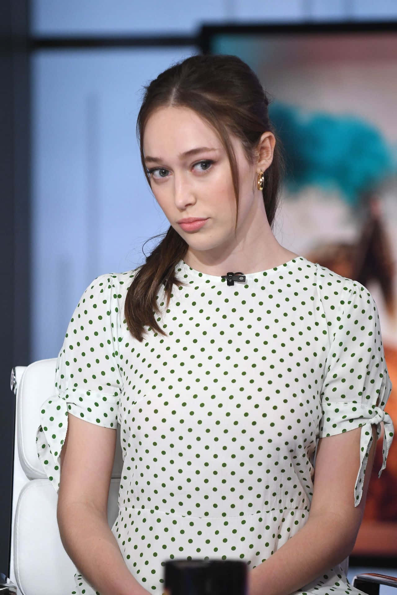 Alycia Debnam Carey, pensive look, white dress, Full HD Phone Wallpaper