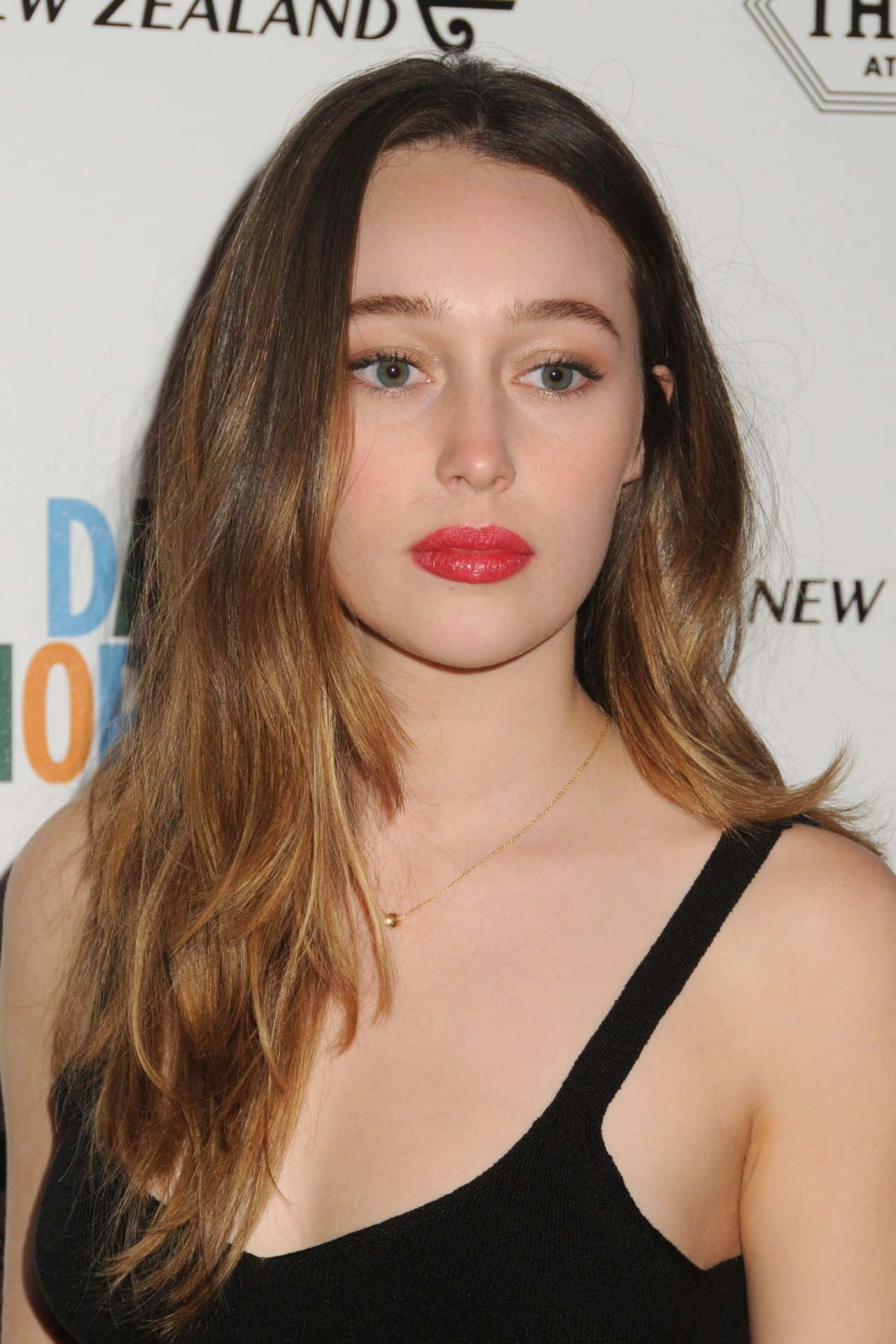 Alycia Debnam Carey, black top, long brown hair, Full HD Phone Wallpaper