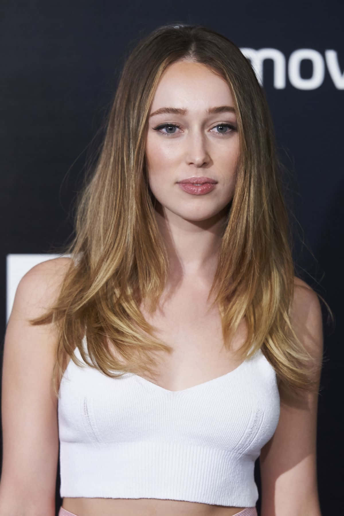 Alycia Debnam Carey, white ribbed crop top, long blonde hair, HD Phone Wallpaper