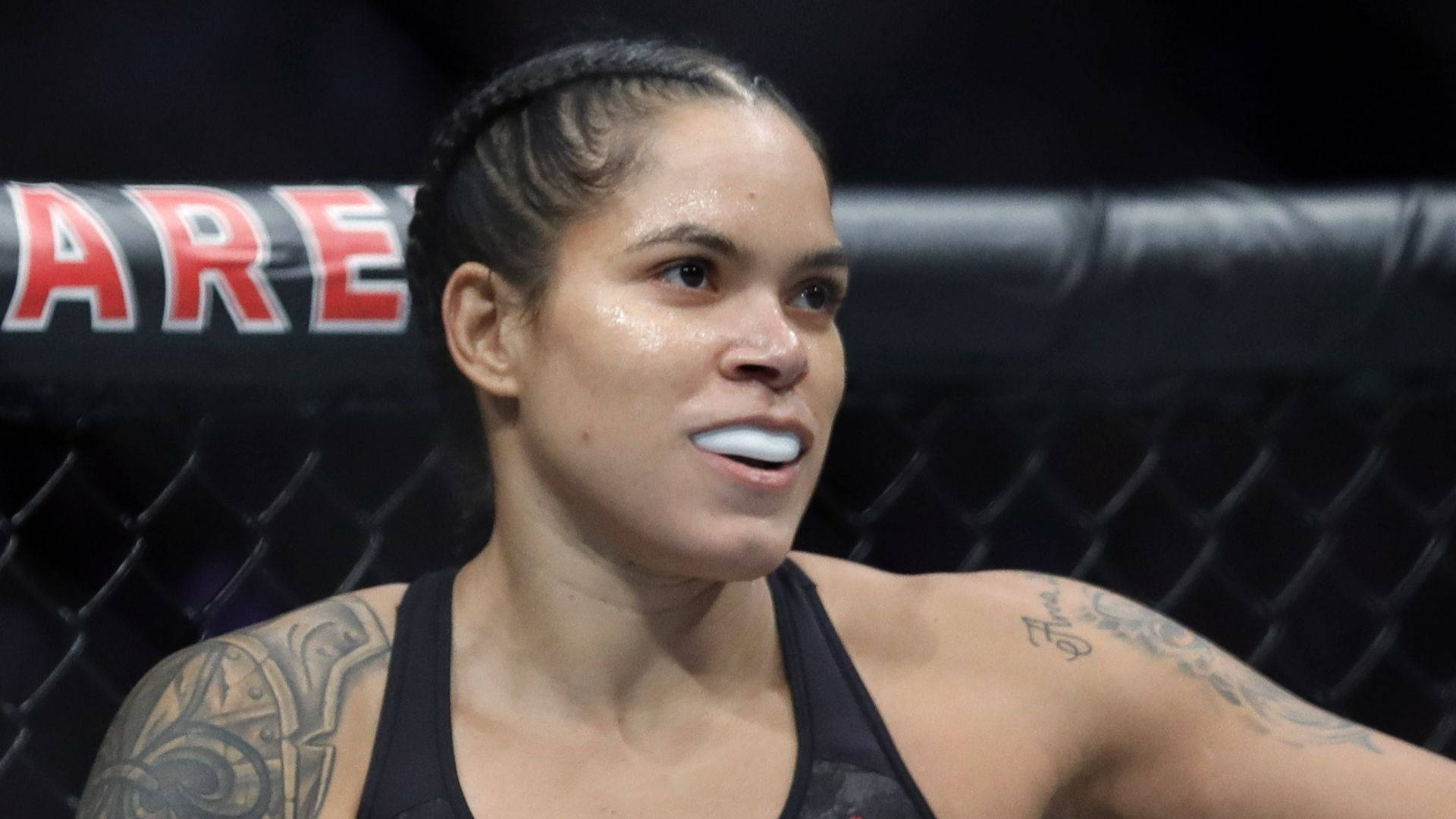 Amanda Nunes, teeth guard, white mouthguard, Full HD Desktop Wallpaper