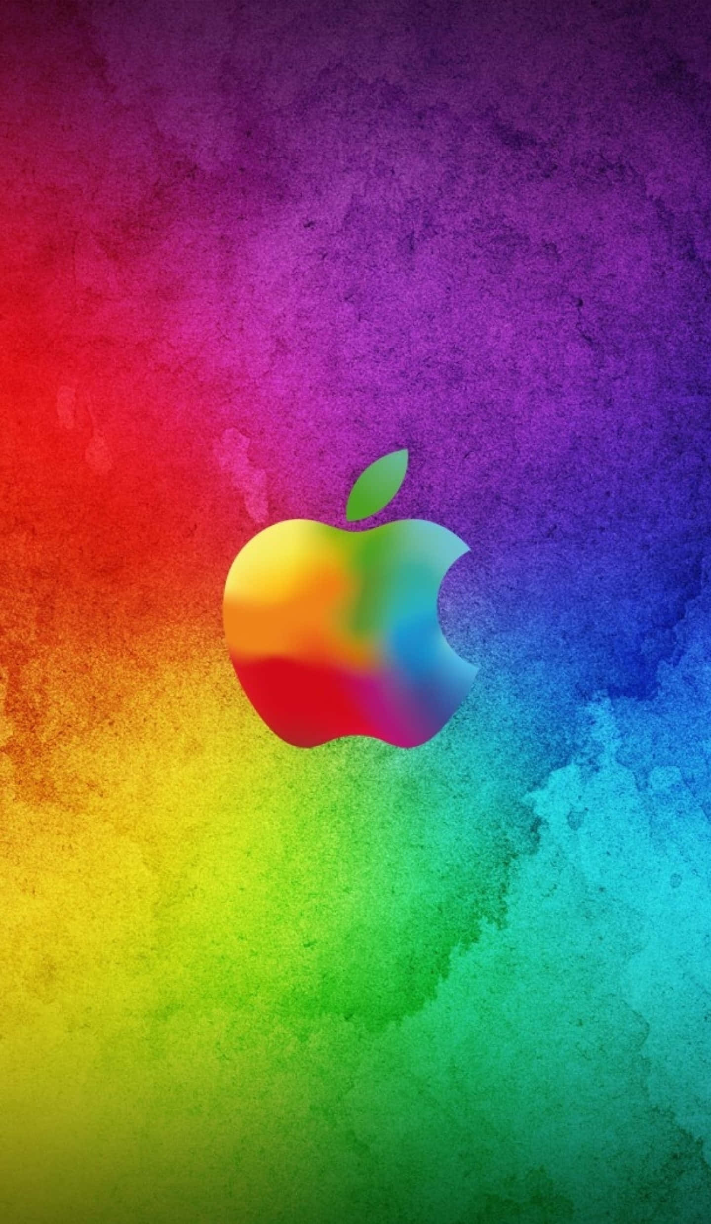 rainbow watercolor, Apple logo, leaf, Full HD Phone Wallpaper