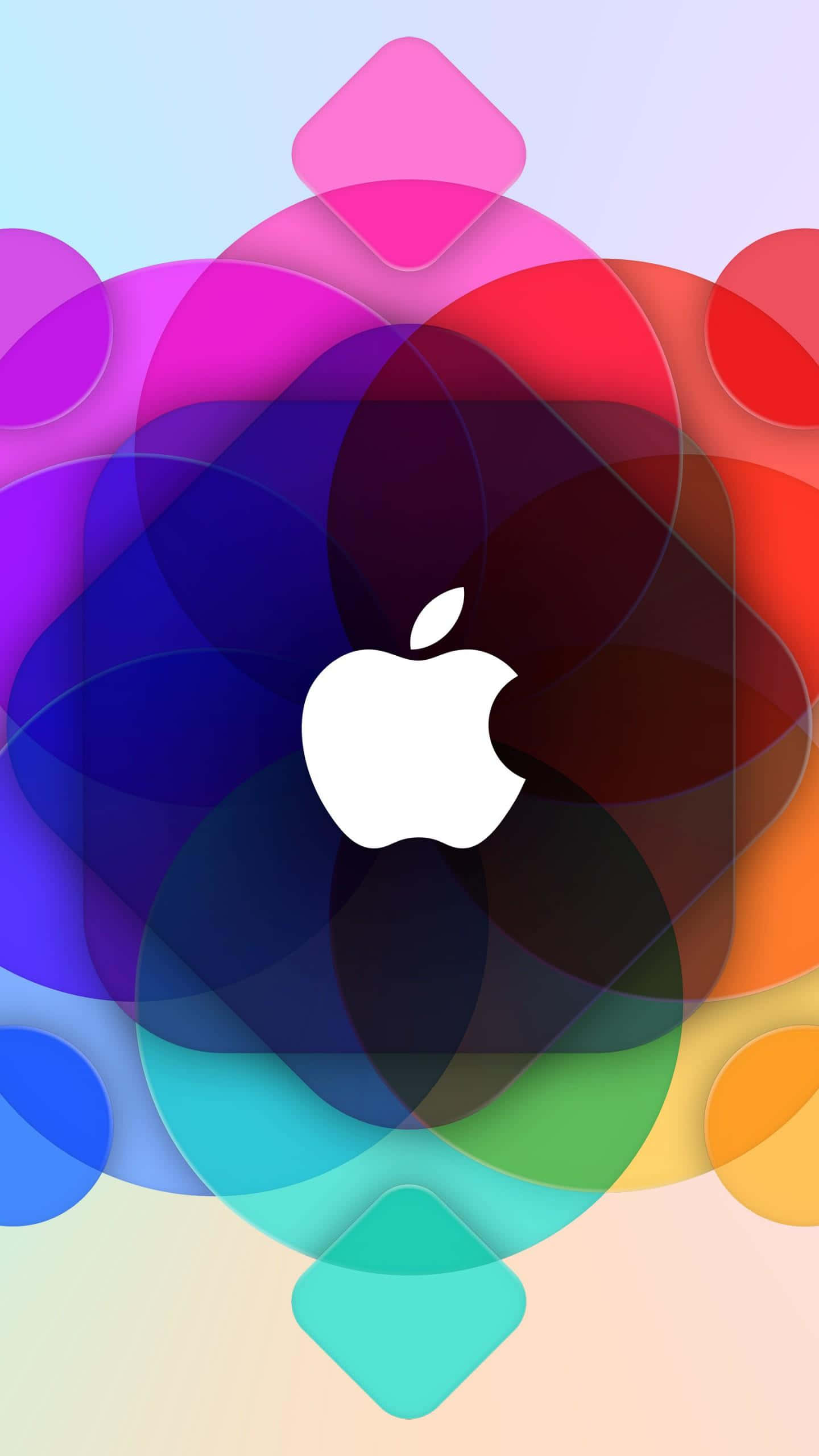Apple iPhone, colorful geometric shapes, translucent colorful shapes, 2K Phone Wallpaper