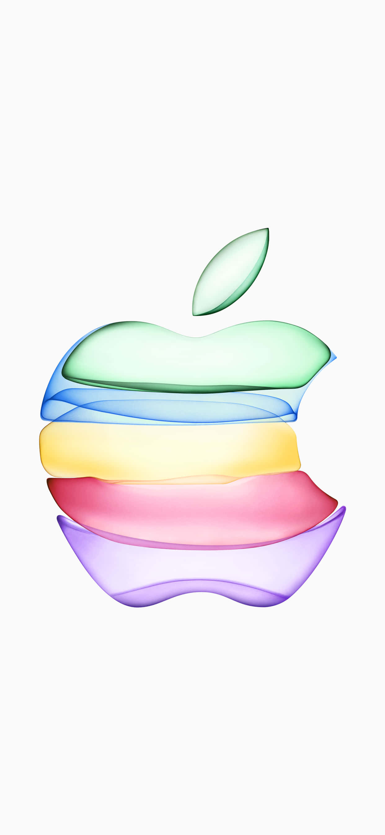 Colorful Translucent Amazing Apple HD iPhone, apple logo, rainbow color layers, 2K Phone Wallpaper