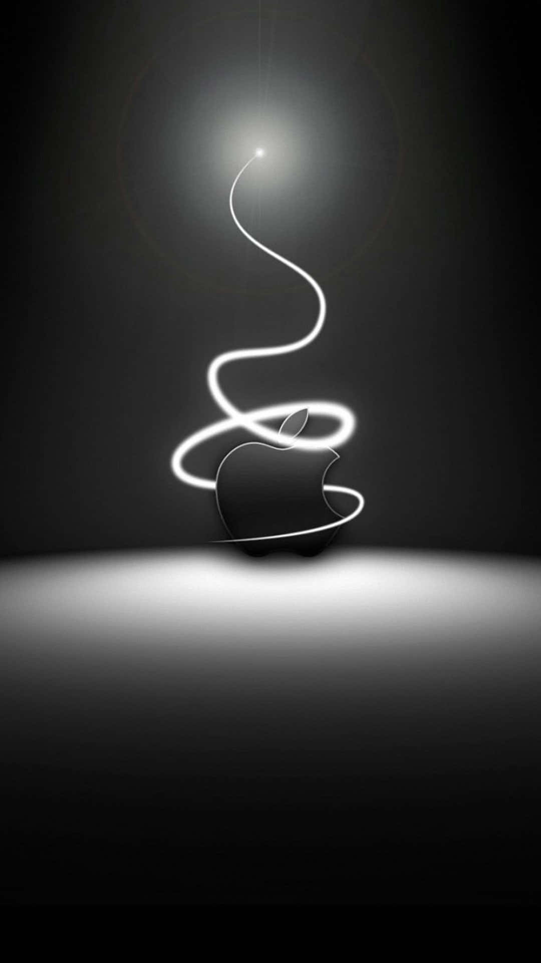 White Light Swirl, Apple logo, black background, Full HD Phone Wallpaper
