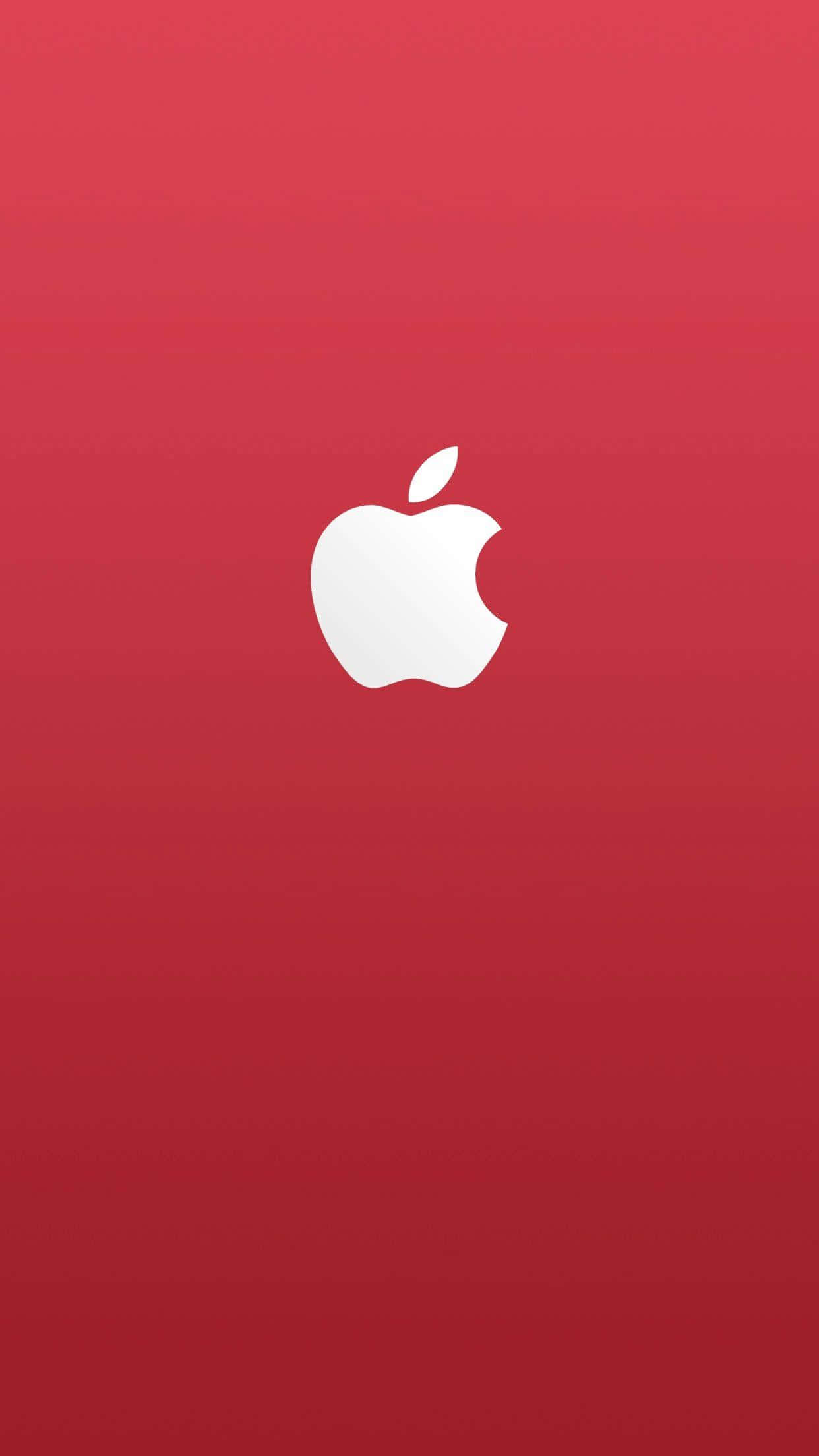 white Apple logo, gradient red background, Amazing Apple HD iPhone, Full HD Phone Wallpaper