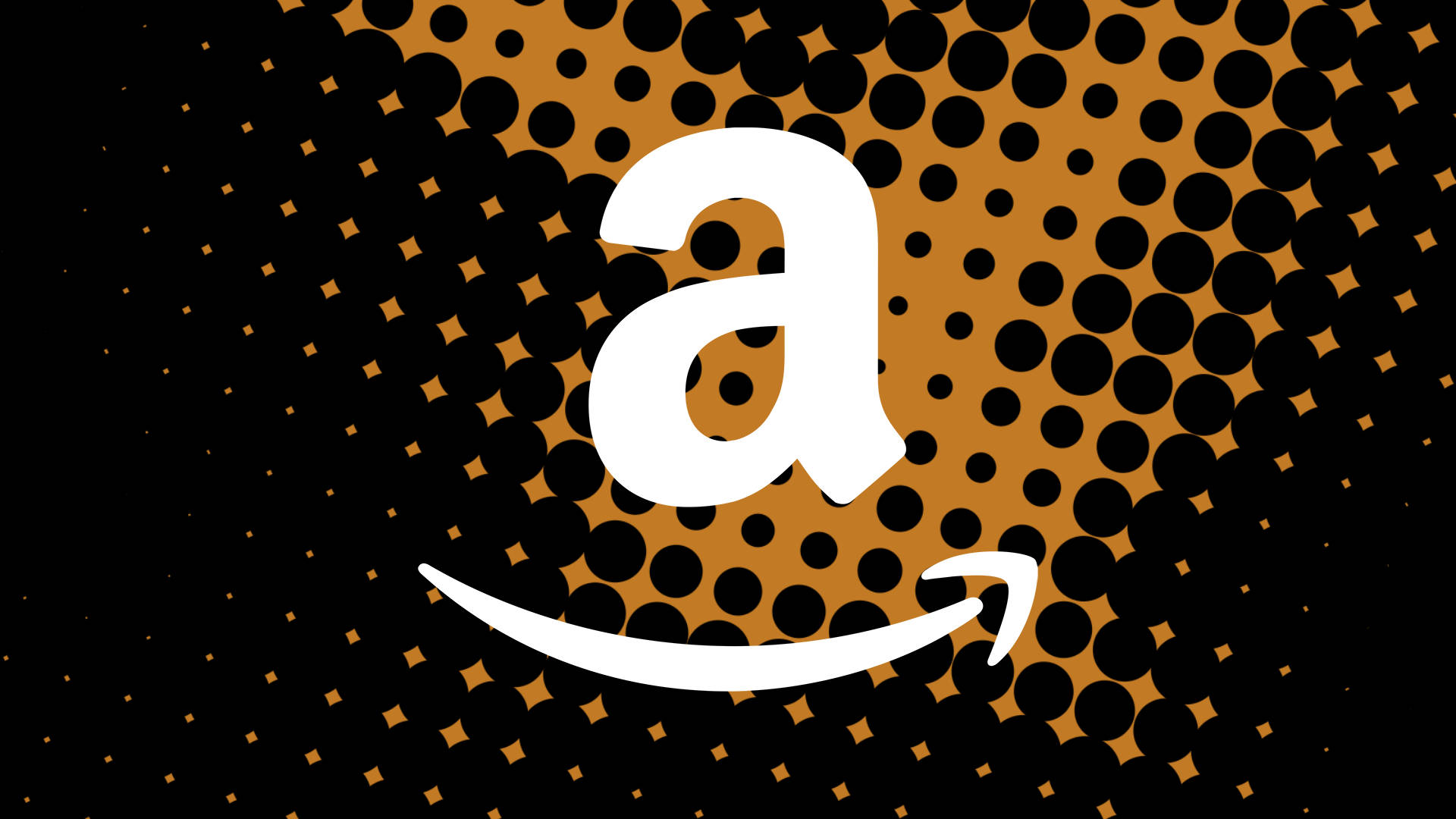 Amazon Prime, orange black dots, Amazon logo, Full HD Desktop Wallpaper