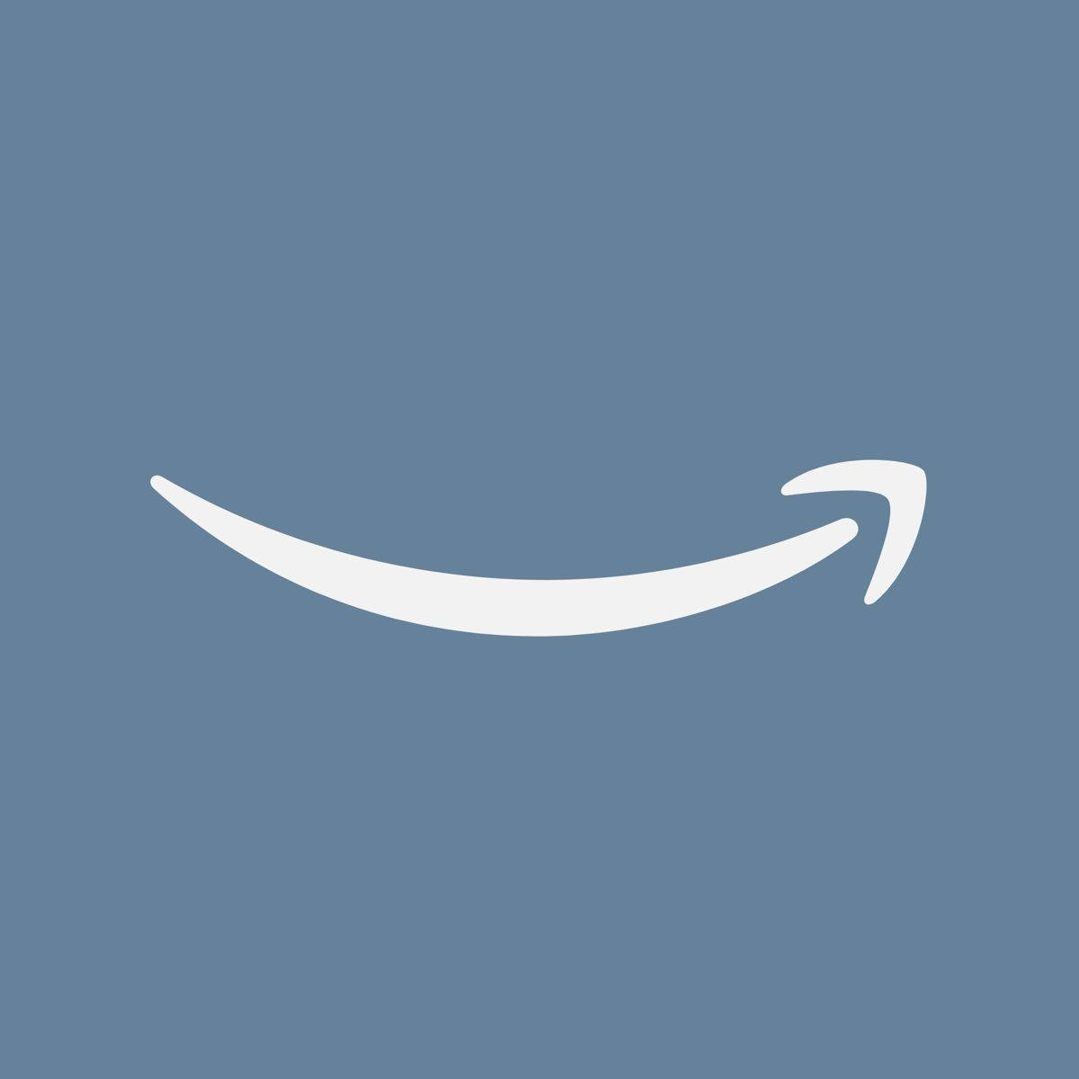 Amazon Prime, minimalist white Amazon smile logo, solid blue background, SD Desktop Wallpaper