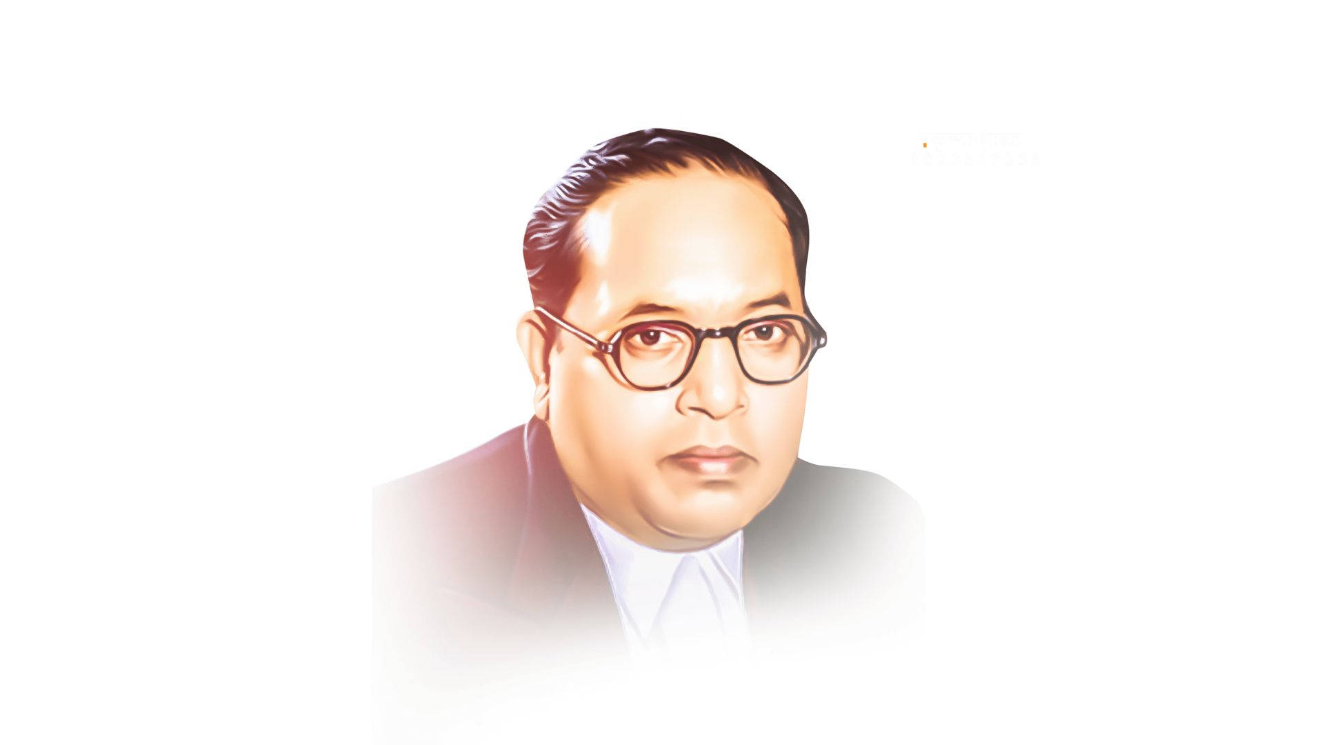 Ambedkar 4K, white background, man with glasses, Full HD Desktop Wallpaper